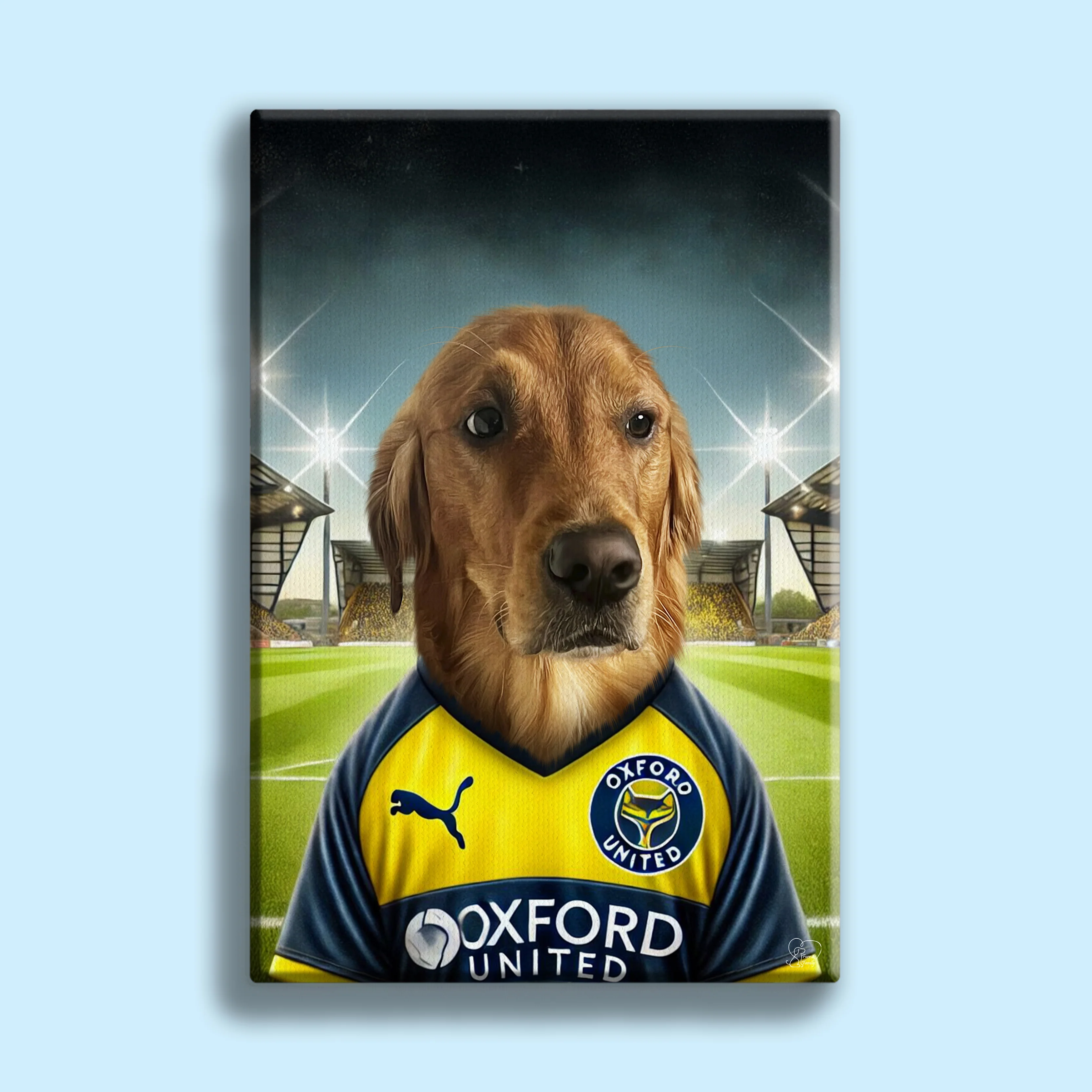 Oxford United football Star Custom Pet Portrait | Personalized Pet Sports Art