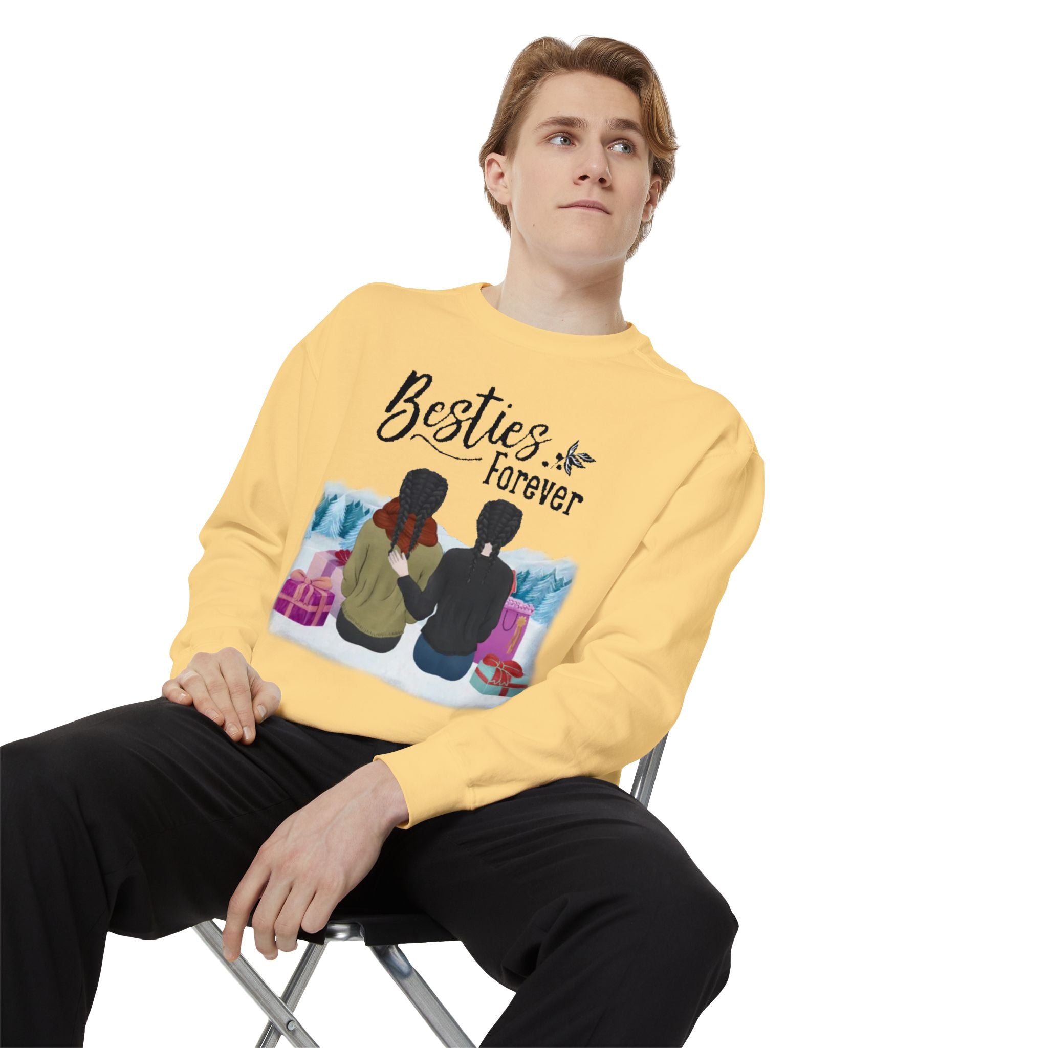Besties Forever | Unisex Garment-Dyed Sweatshirt