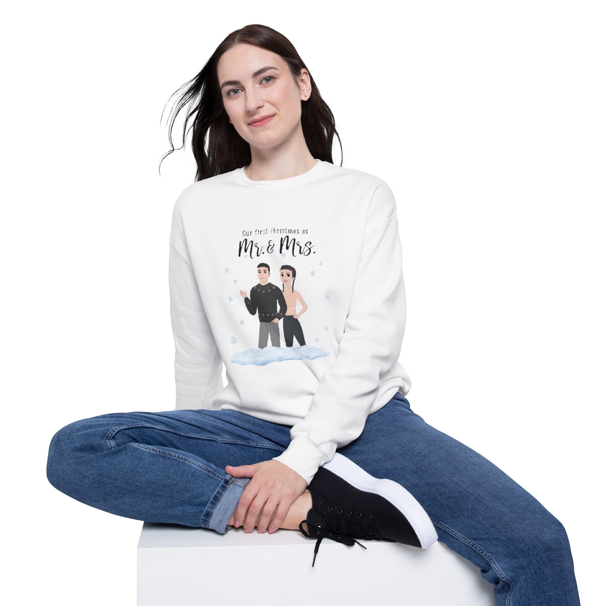 Our first Christmas as Mr. and Mrs. | Unisex Drop Shoulder Sweatshirt