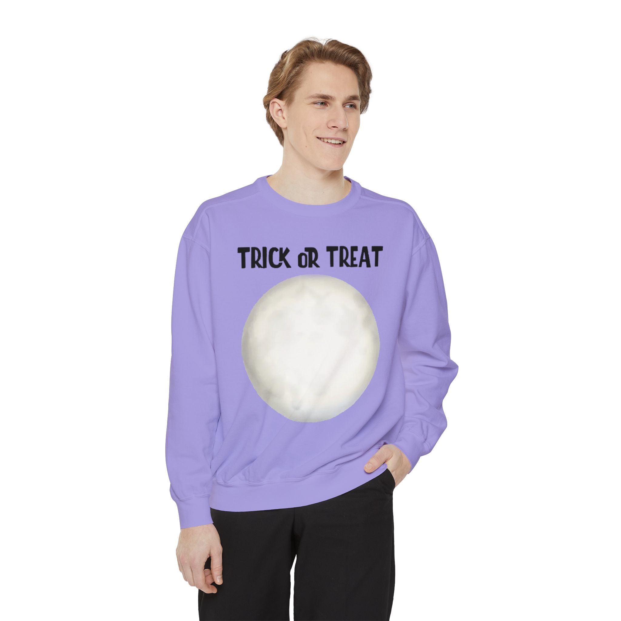Trick or Treat Moon | Unisex Garment-Dyed Sweatshirt