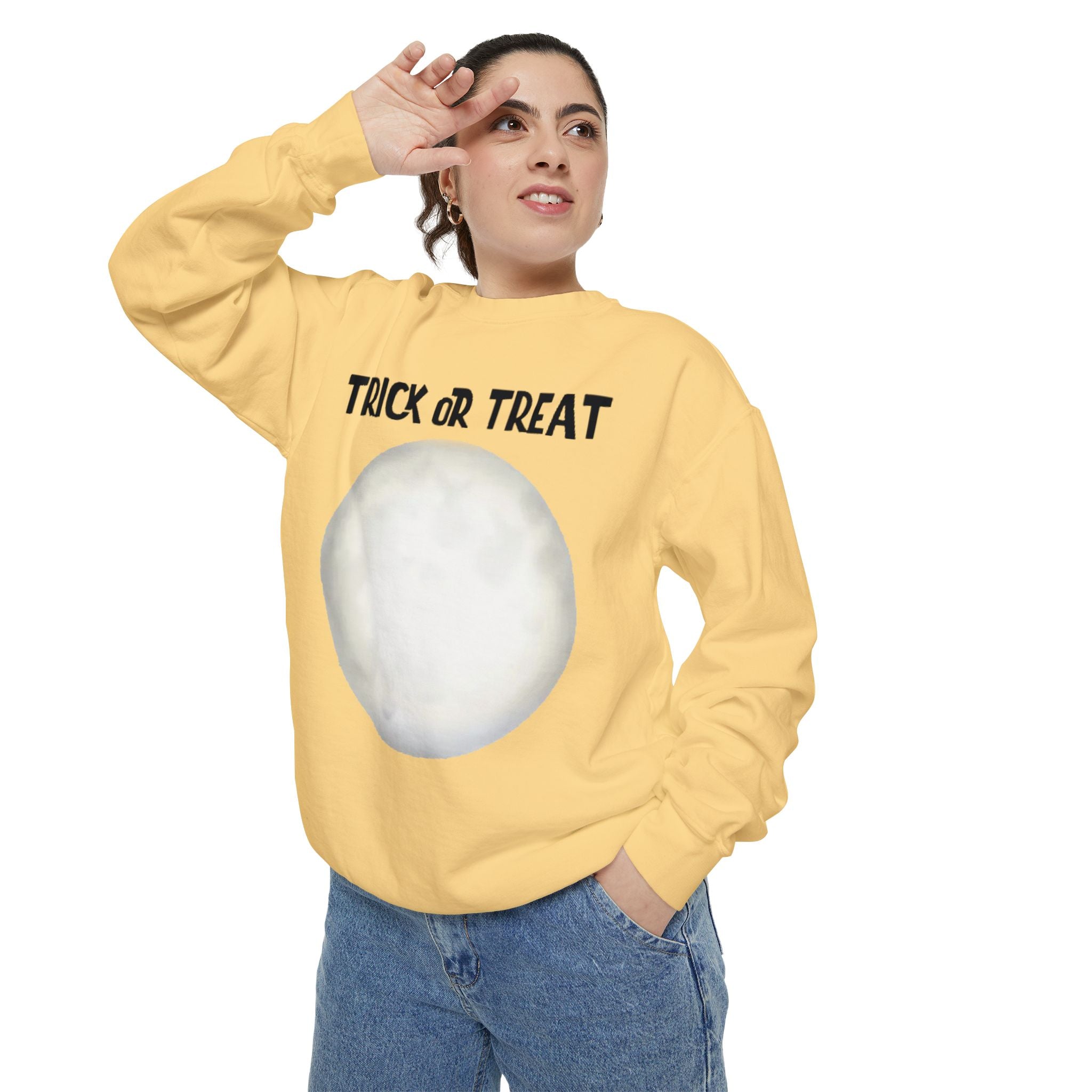 Trick or Treat Moon | Unisex Garment-Dyed Sweatshirt