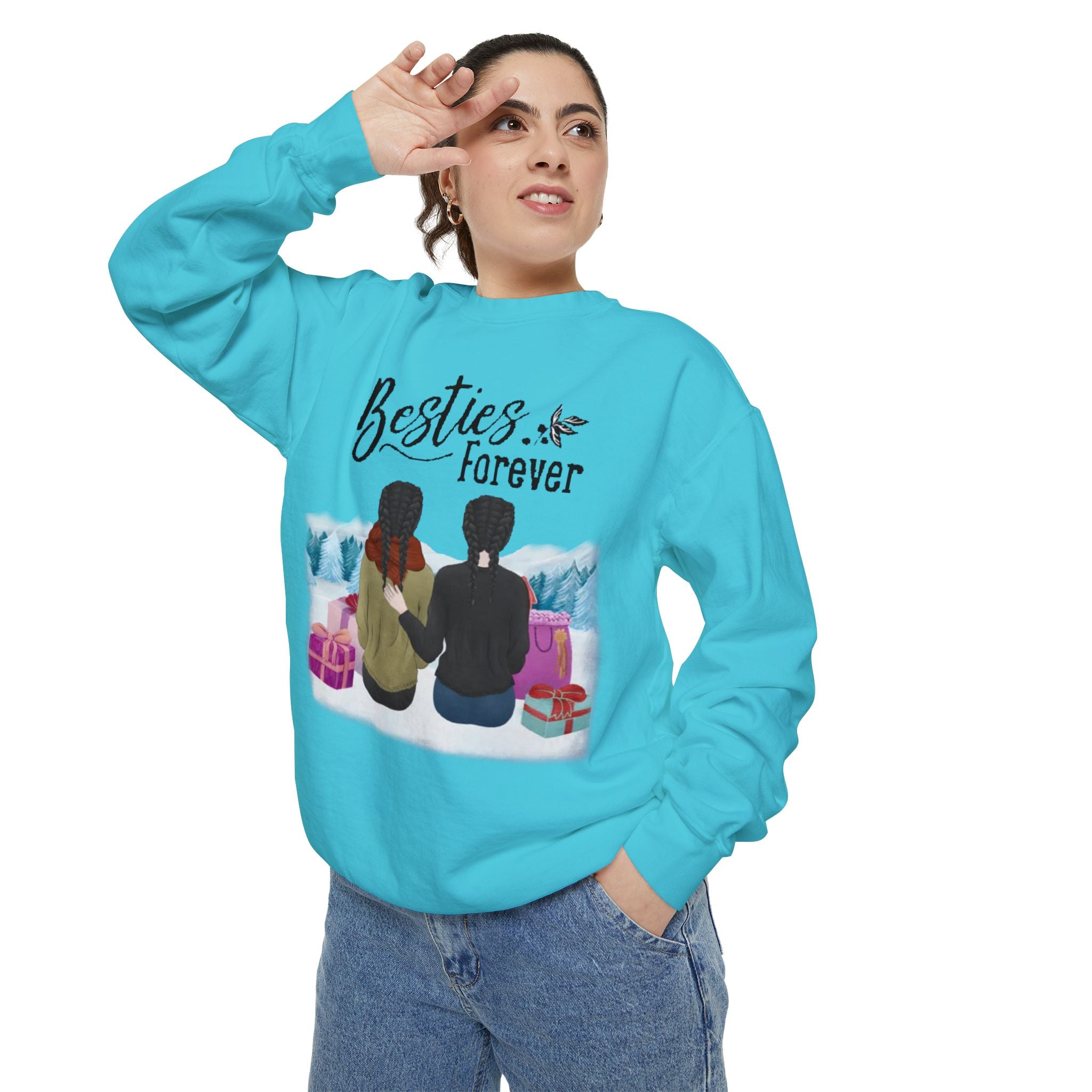 Besties Forever | Unisex Garment-Dyed Sweatshirt