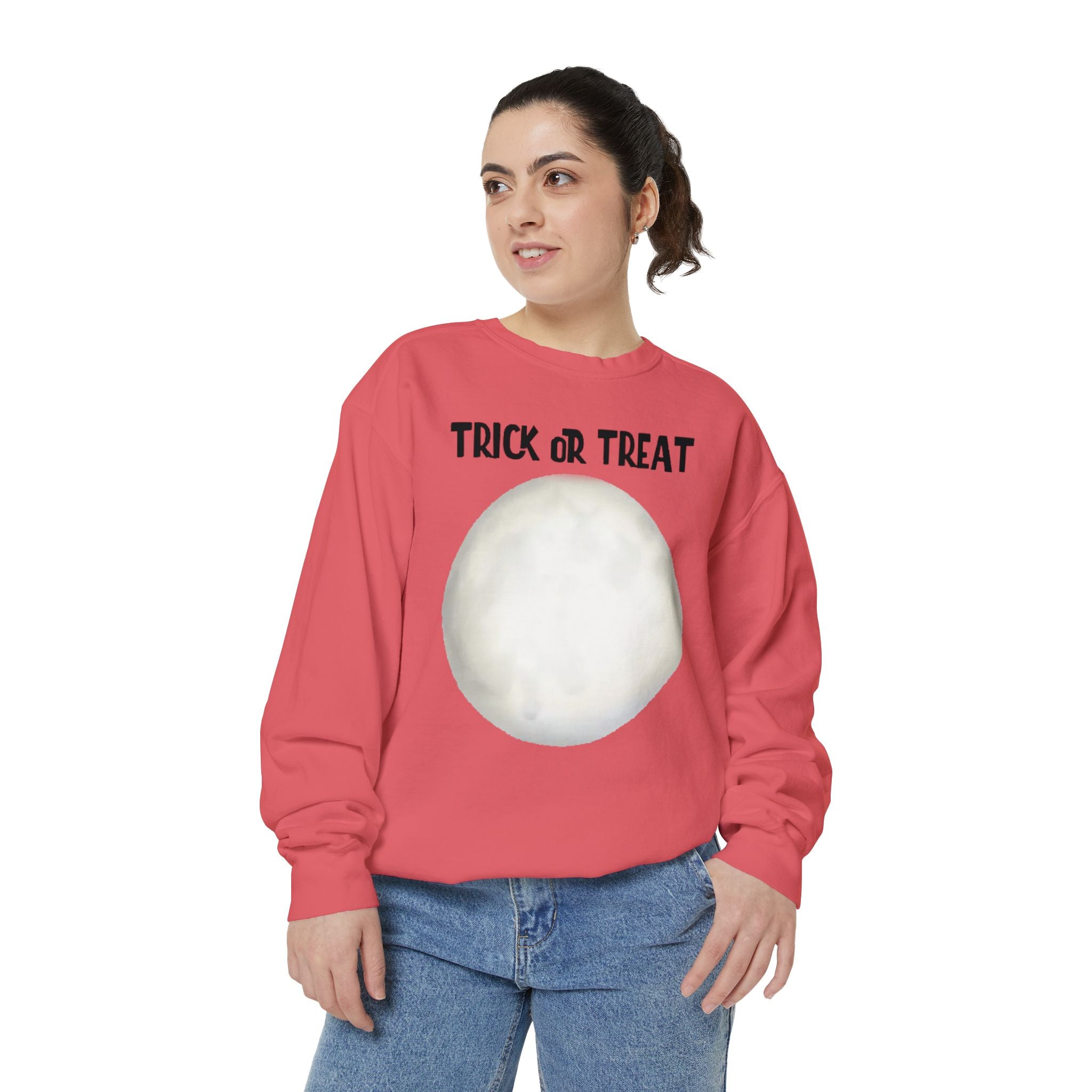 Trick or Treat Moon | Unisex Garment-Dyed Sweatshirt