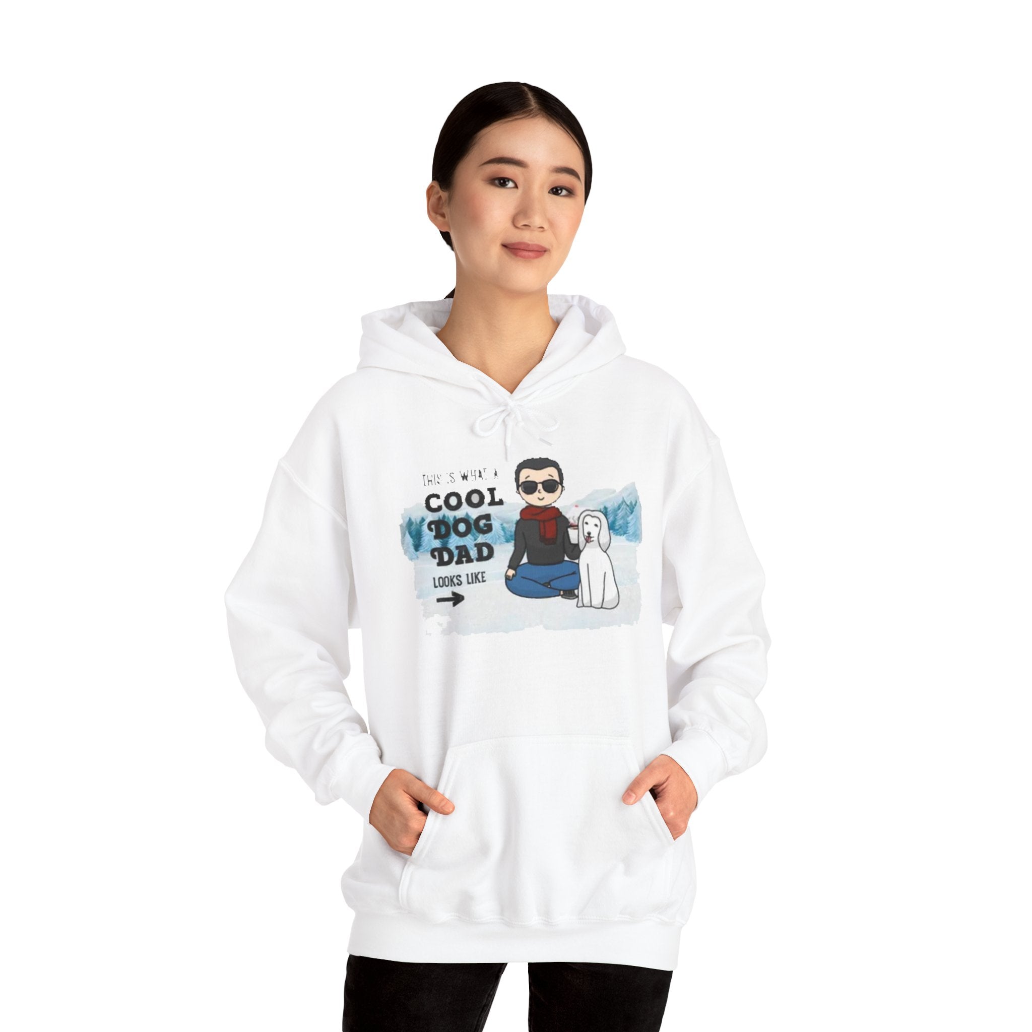 This is what a cool Dog dad looks like | Unisex Dry Blend Hooded Sweatshirt