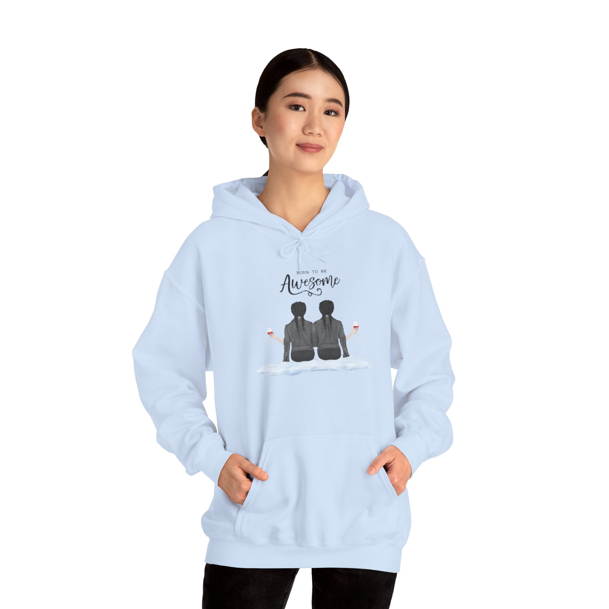 Born to be awesome | Unisex Dry Blend Hooded Sweatshirt