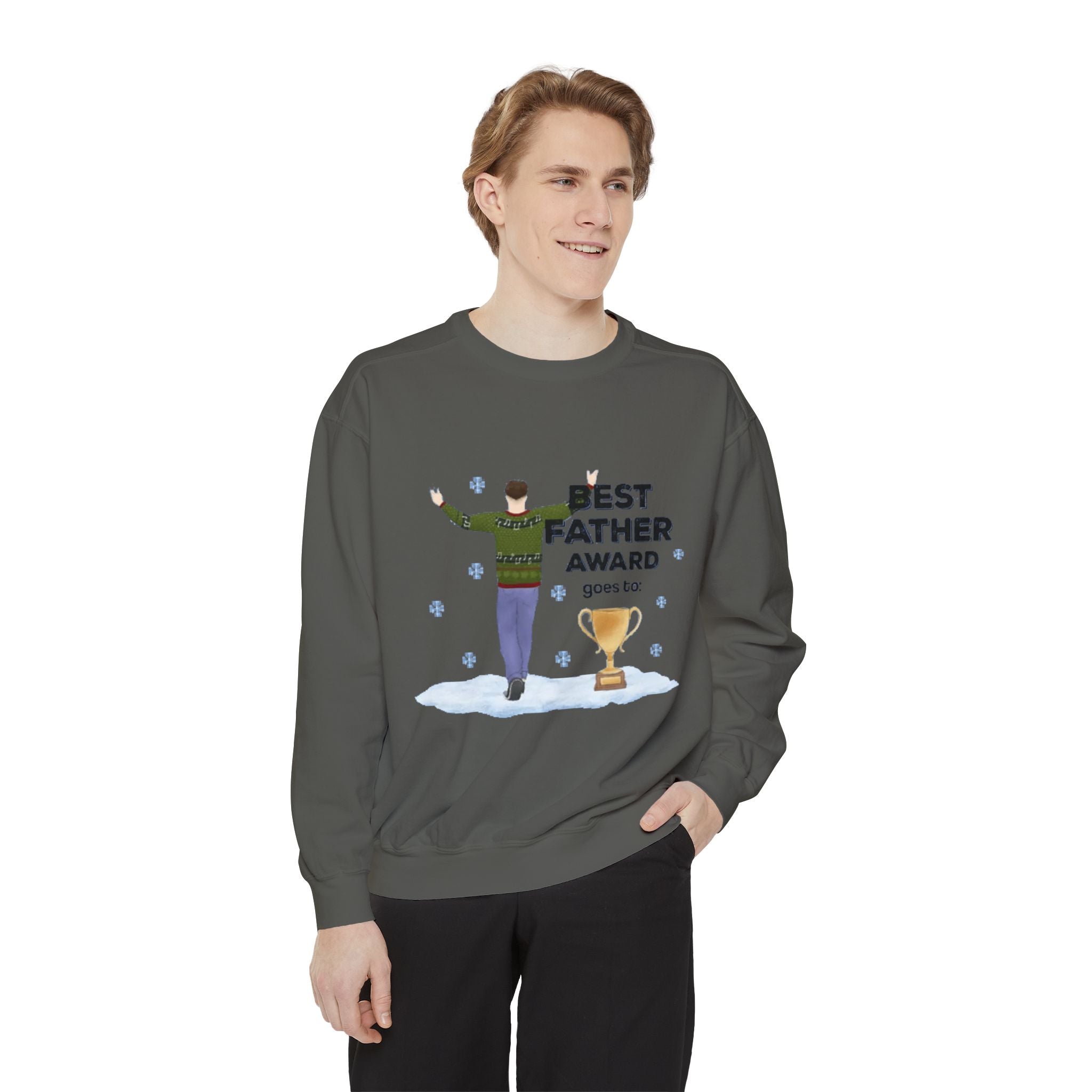 Best Father Award goes to | Unisex Garment-Dyed Sweatshirt