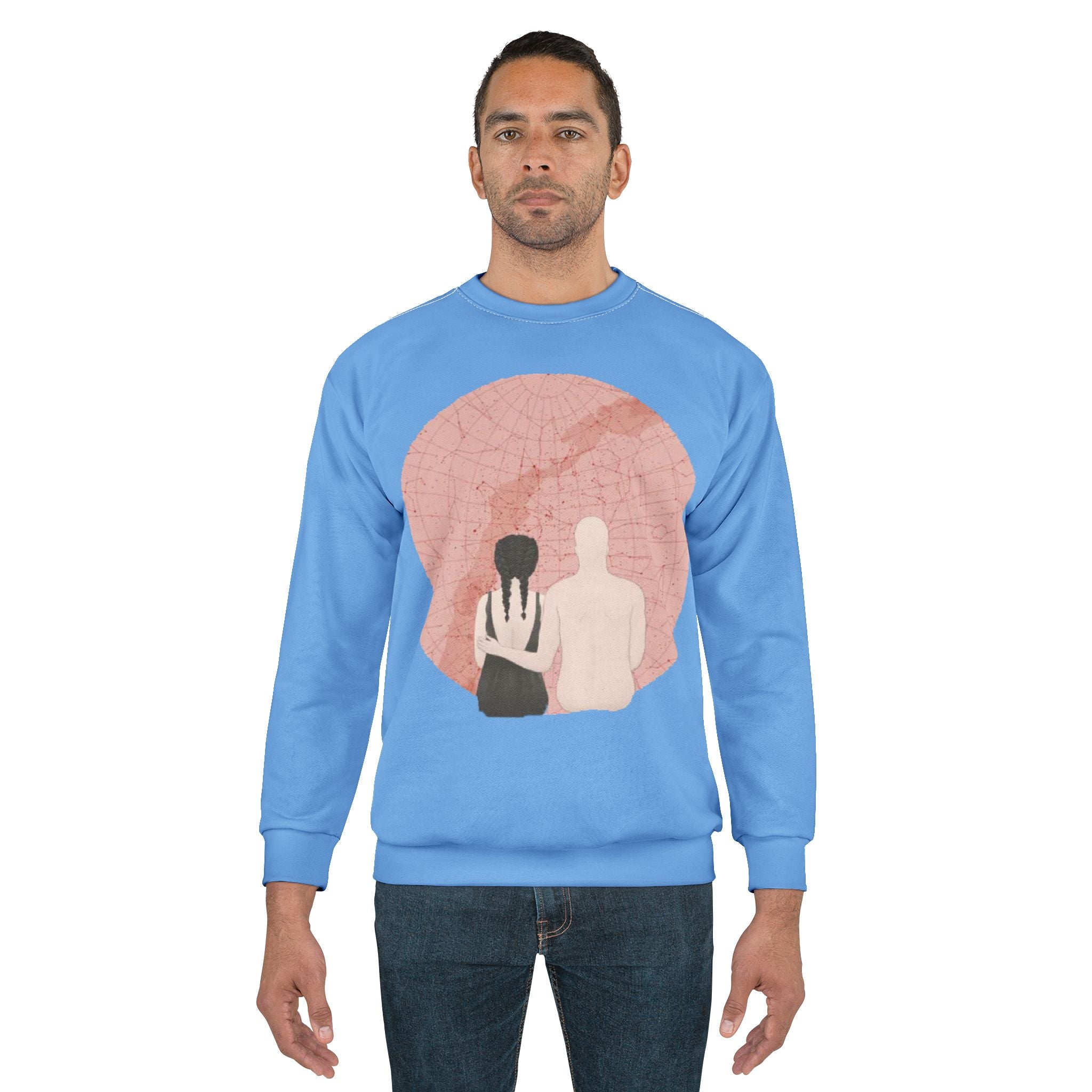 Couple with custom location and title | Unisex Crew Sweatshirt