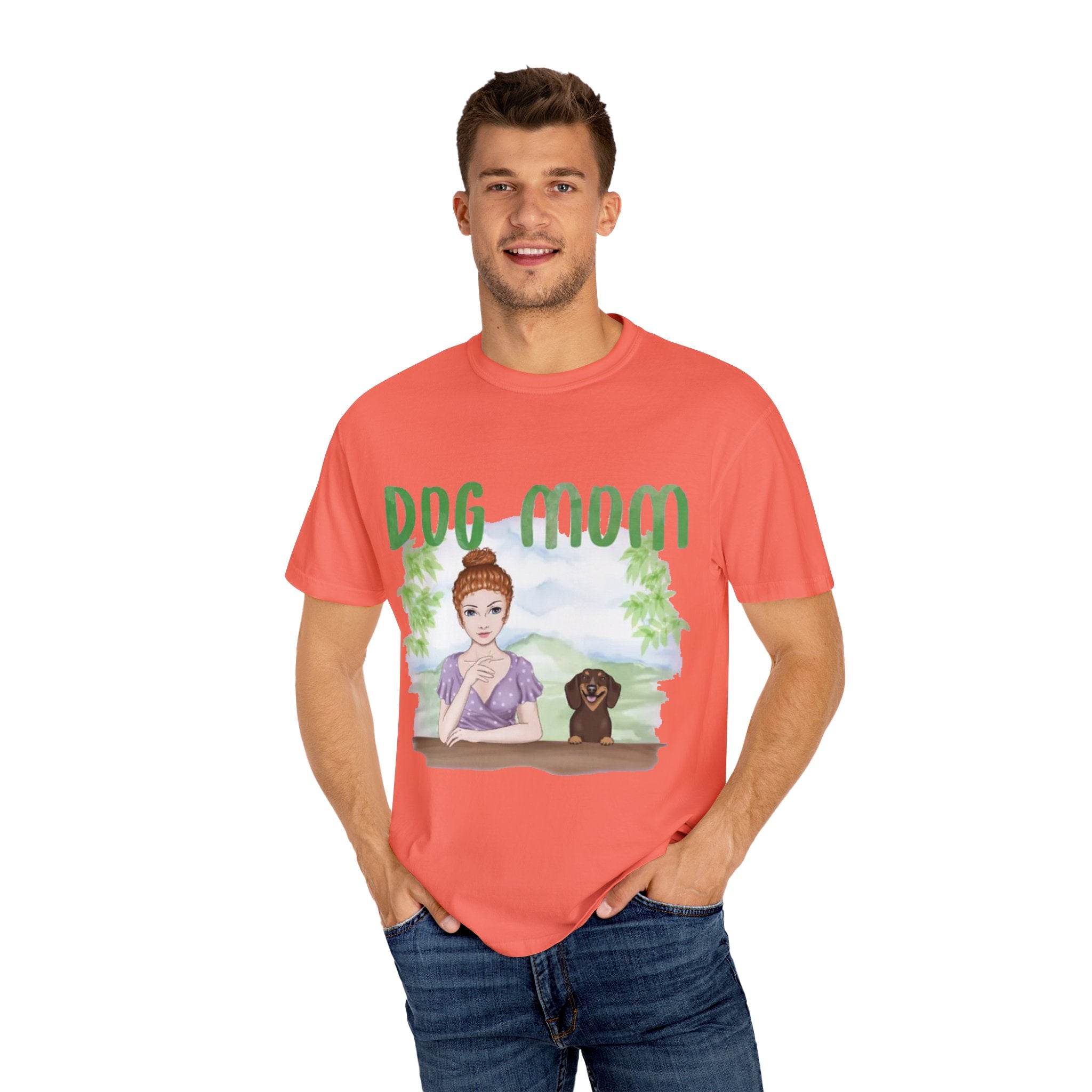 DOG MOM | Unisex Garment-Dyed T-shirt