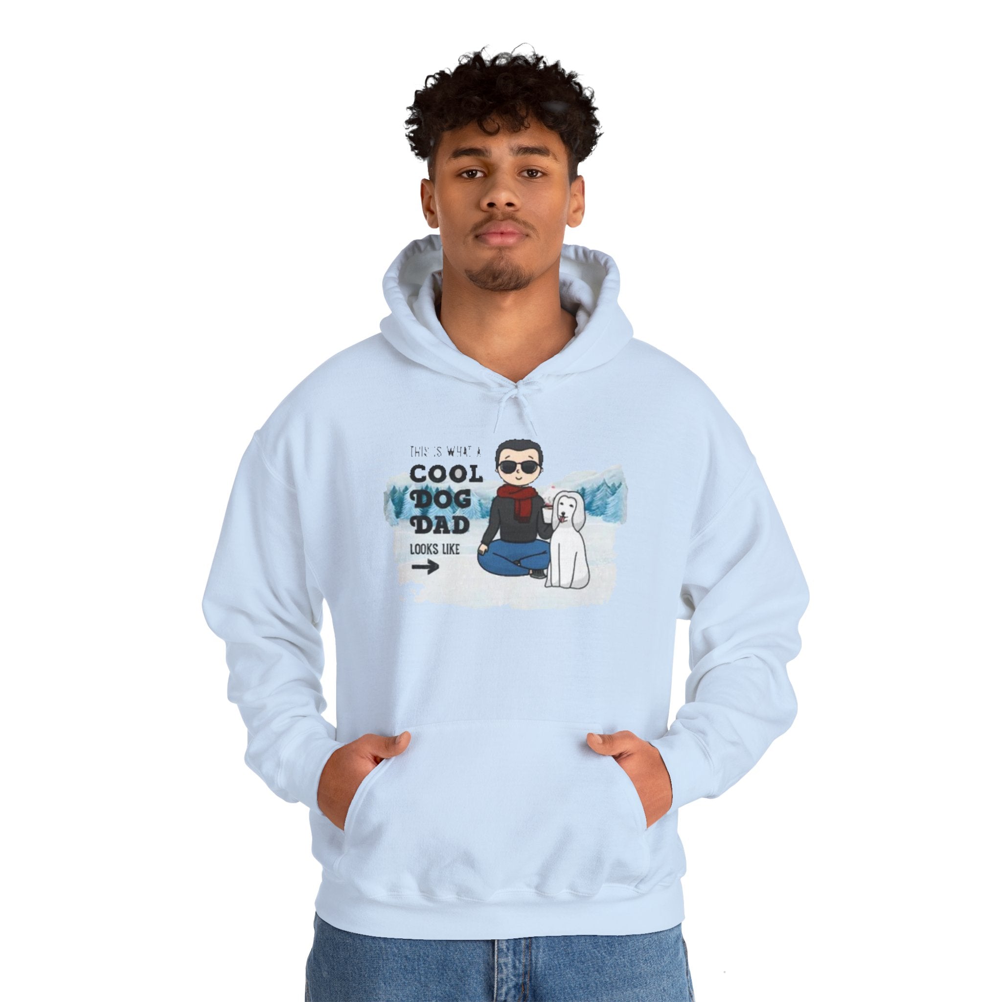 This is what a cool Dog dad looks like | Unisex Dry Blend Hooded Sweatshirt