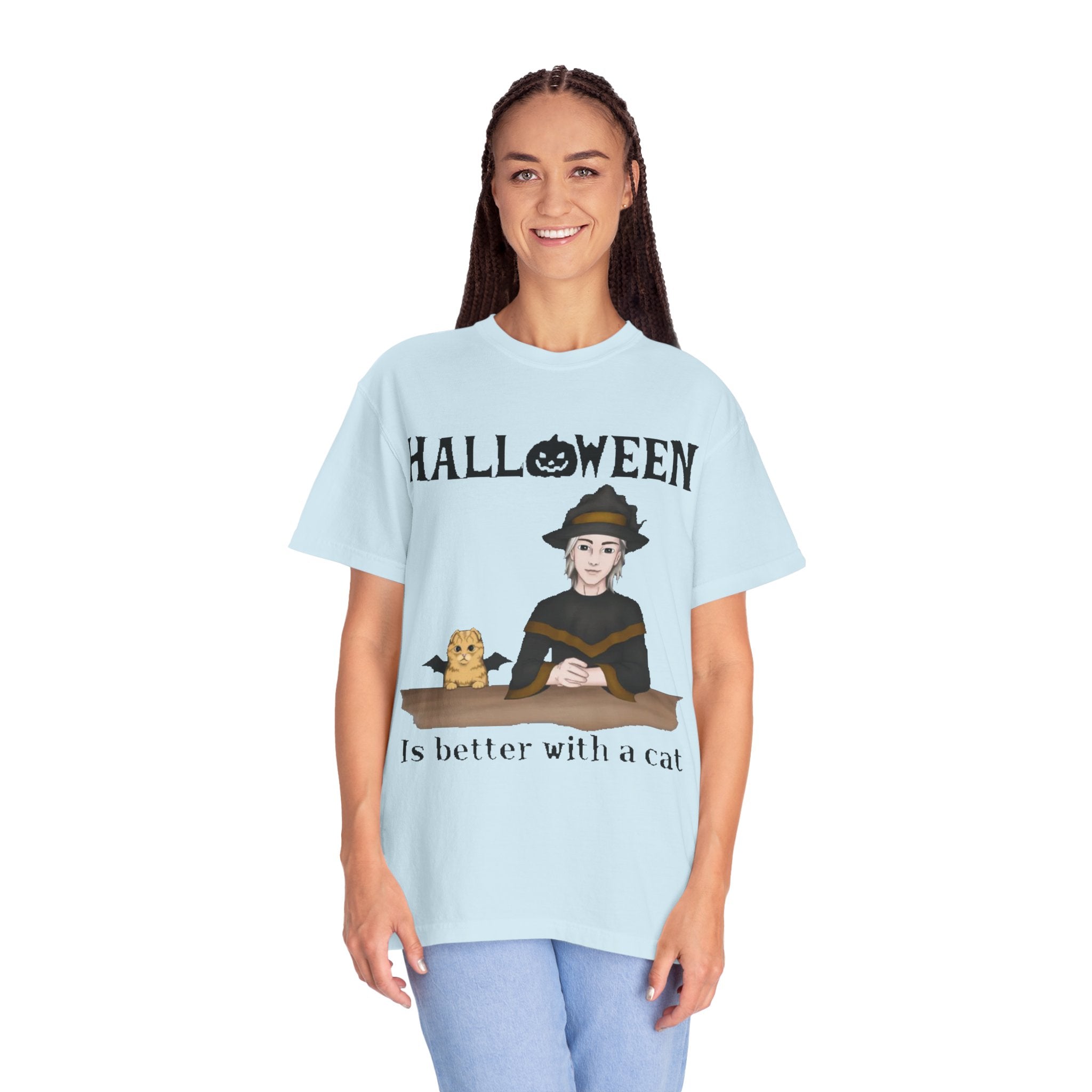 Halloween is better with Cat | Unisex Garment-Dyed T-shirt