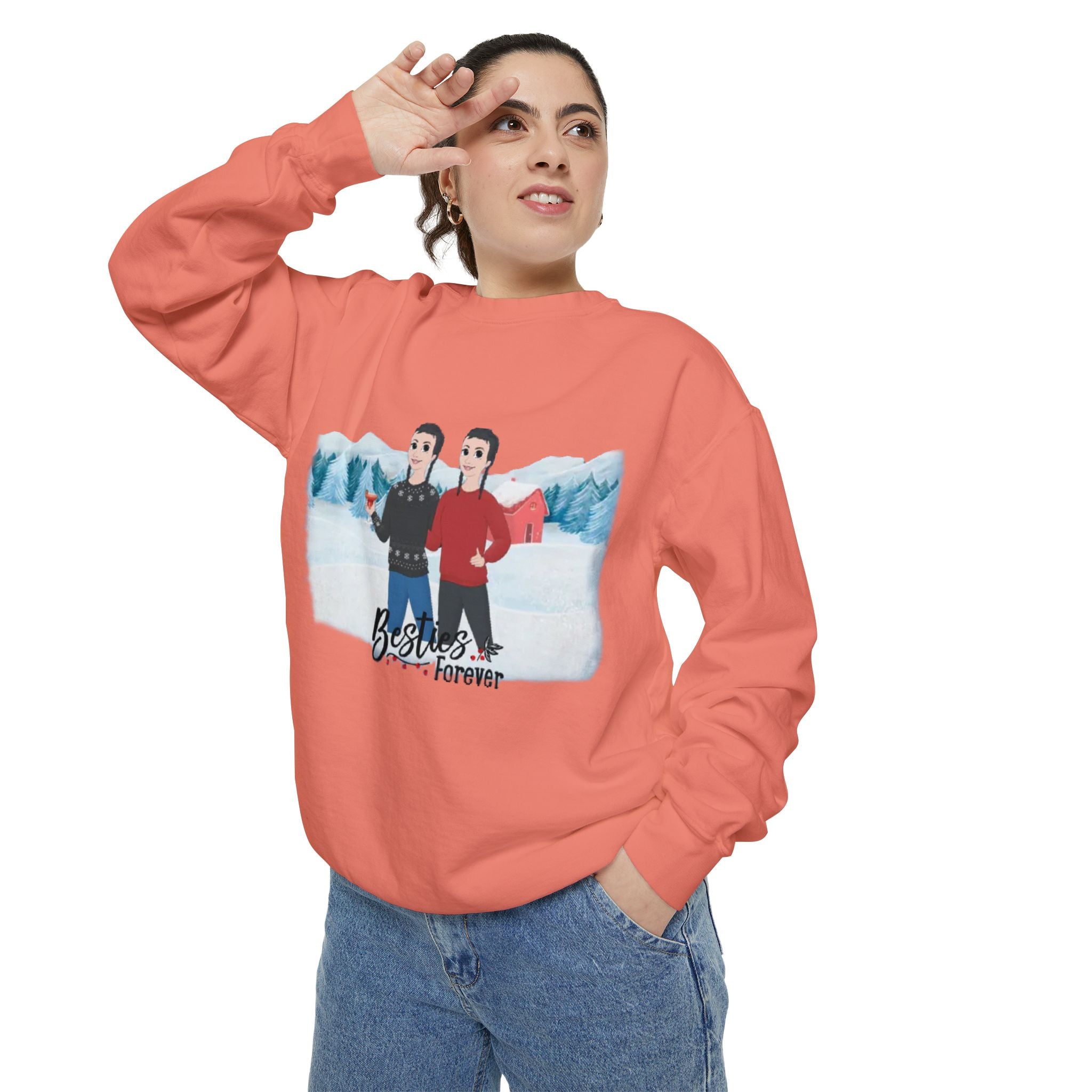 Besties Forever | Unisex Garment-Dyed Sweatshirt