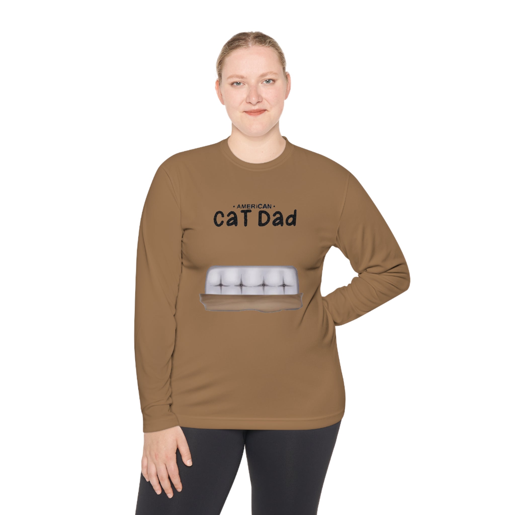 American Cat Dad | Unisex Lightweight Long Sleeve Tee