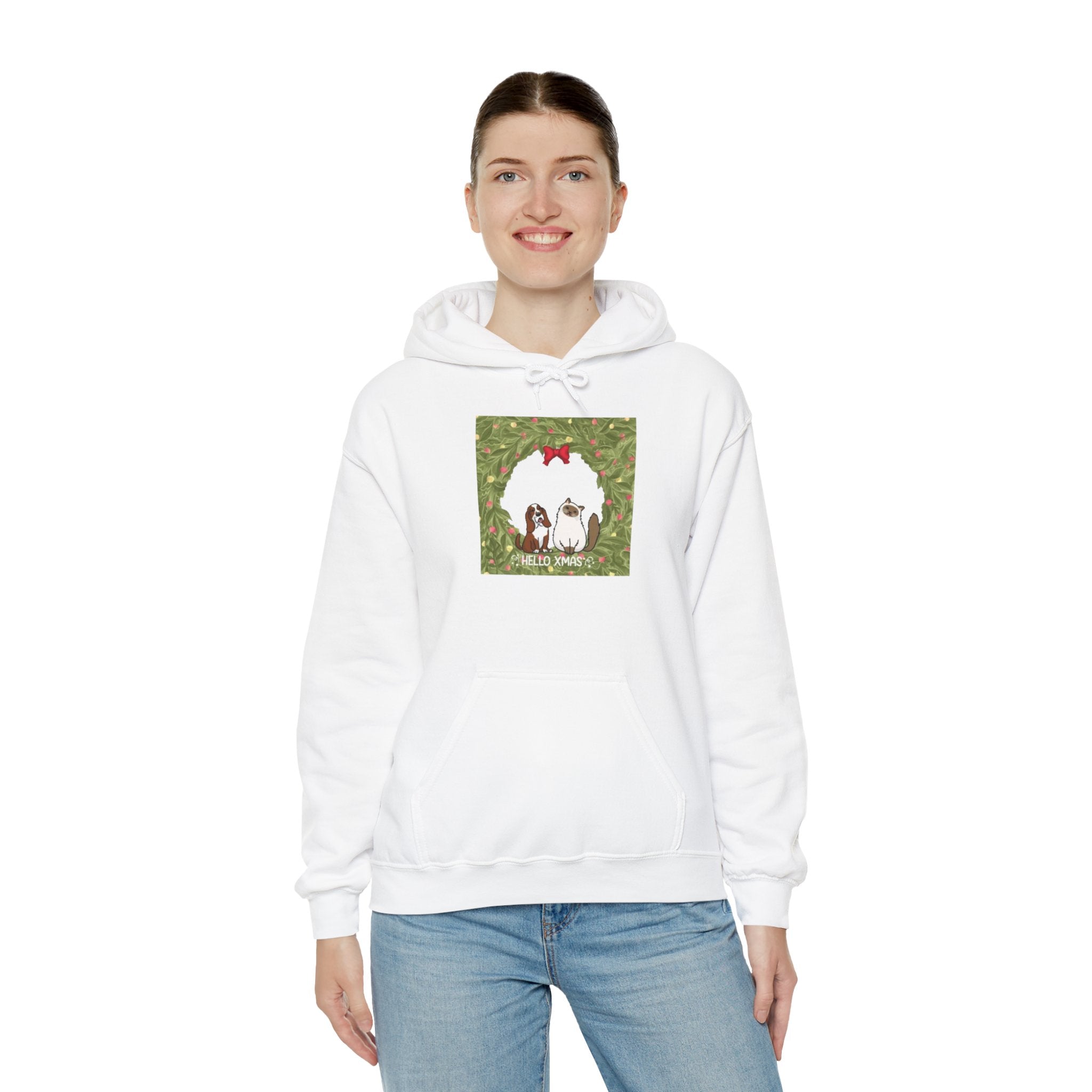 Hello XMAS | Unisex Dry Blend Hooded Sweatshirt
