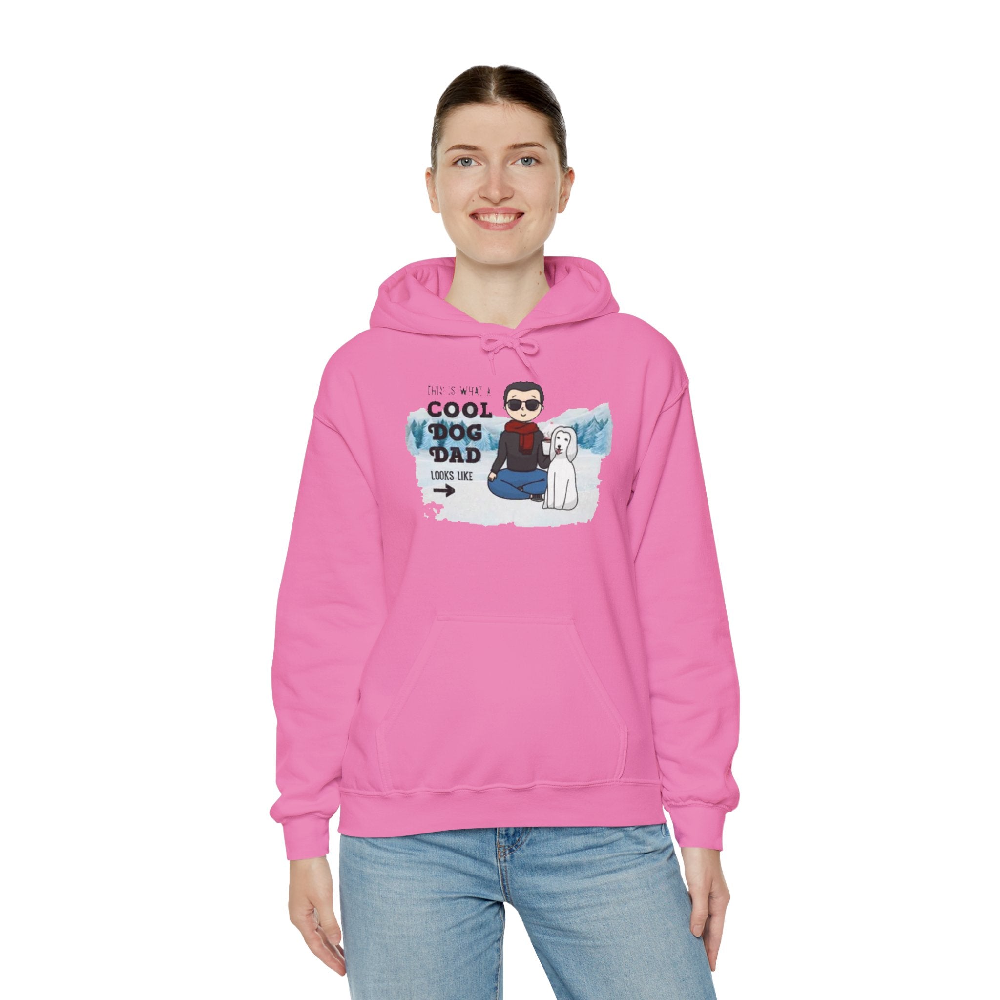 This is what a cool Dog dad looks like | Unisex Dry Blend Hooded Sweatshirt