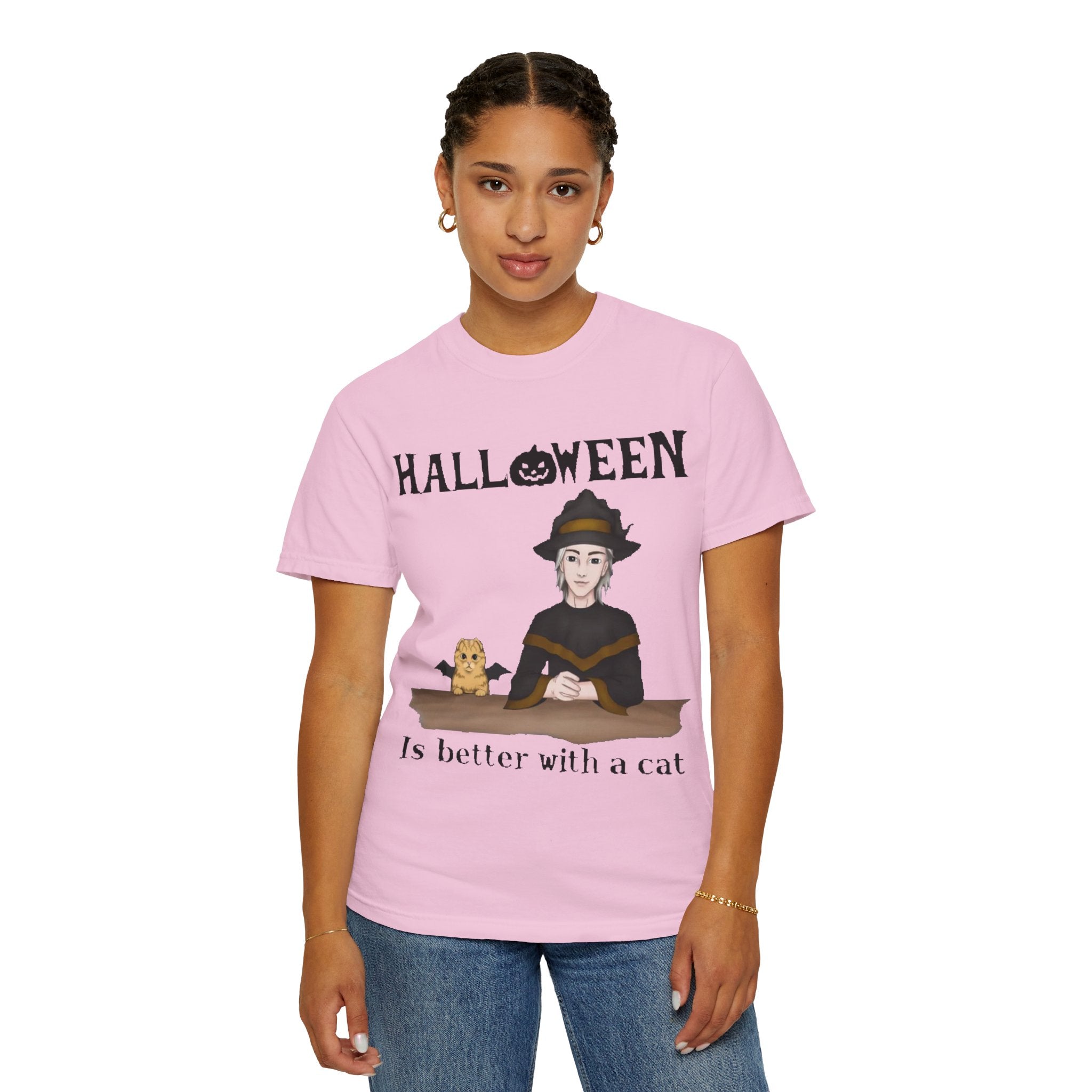 Halloween is better with Cat | Unisex Garment-Dyed T-shirt