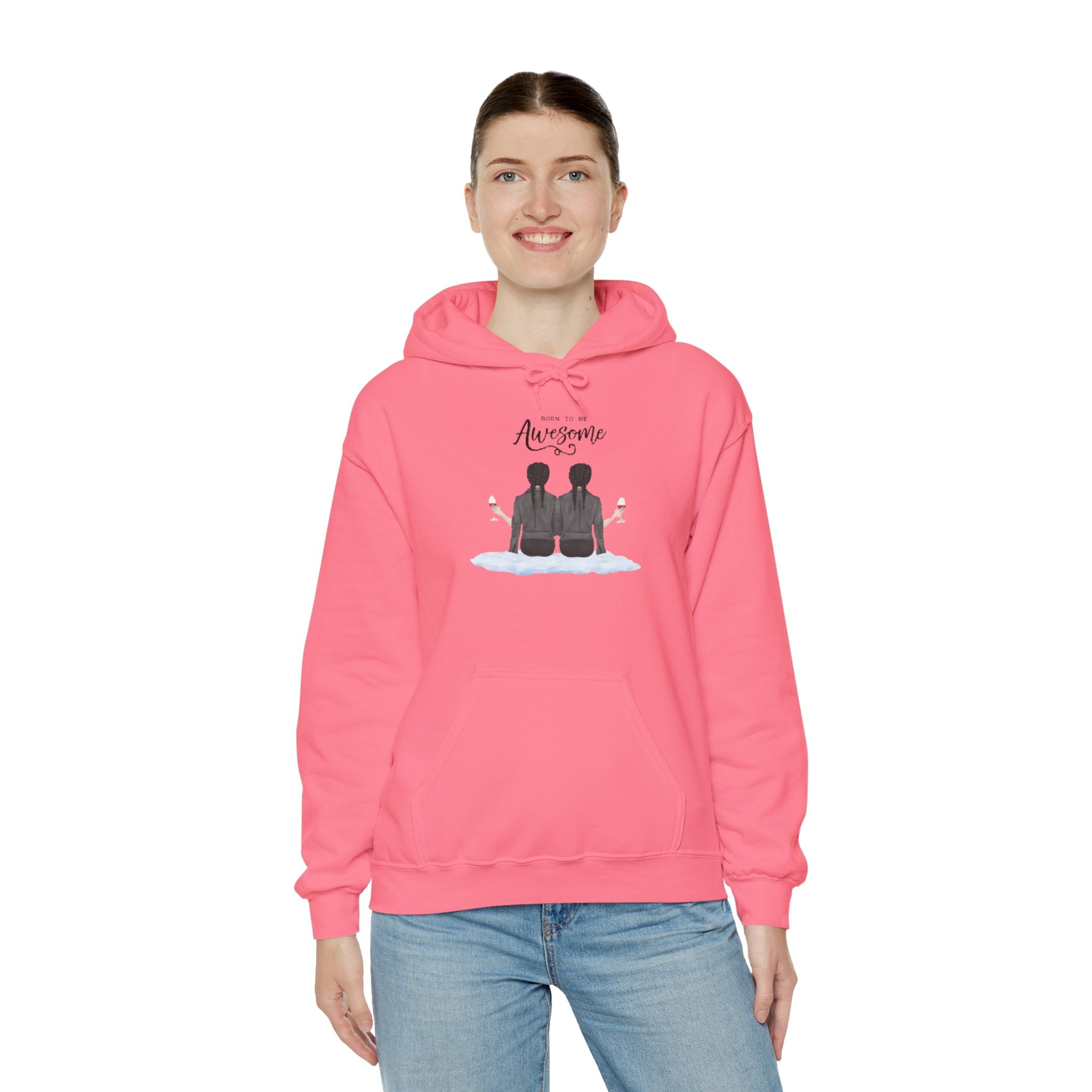 Born to be awesome | Unisex Dry Blend Hooded Sweatshirt