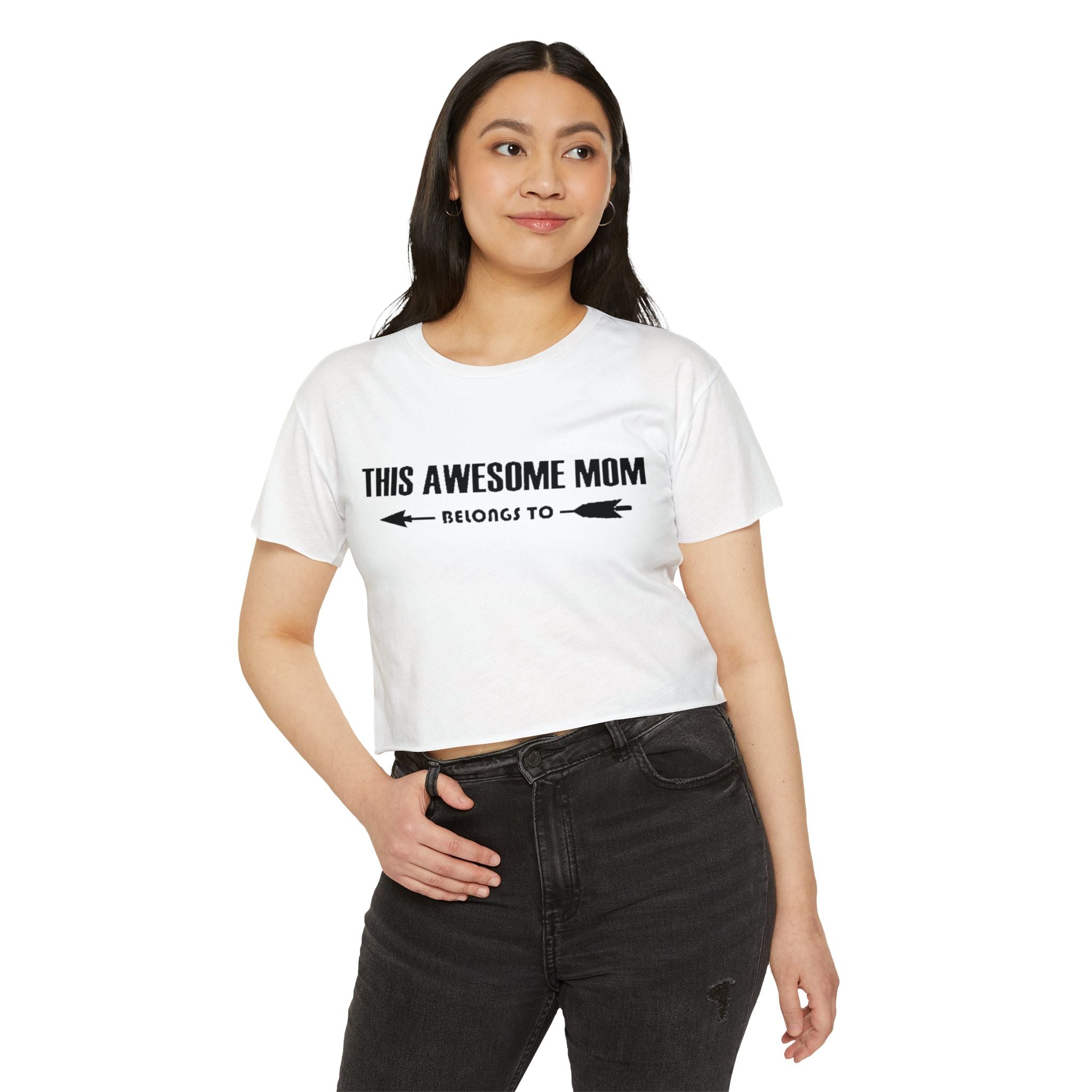 This awesome MOM belongs to | Women's Festival Crop Top