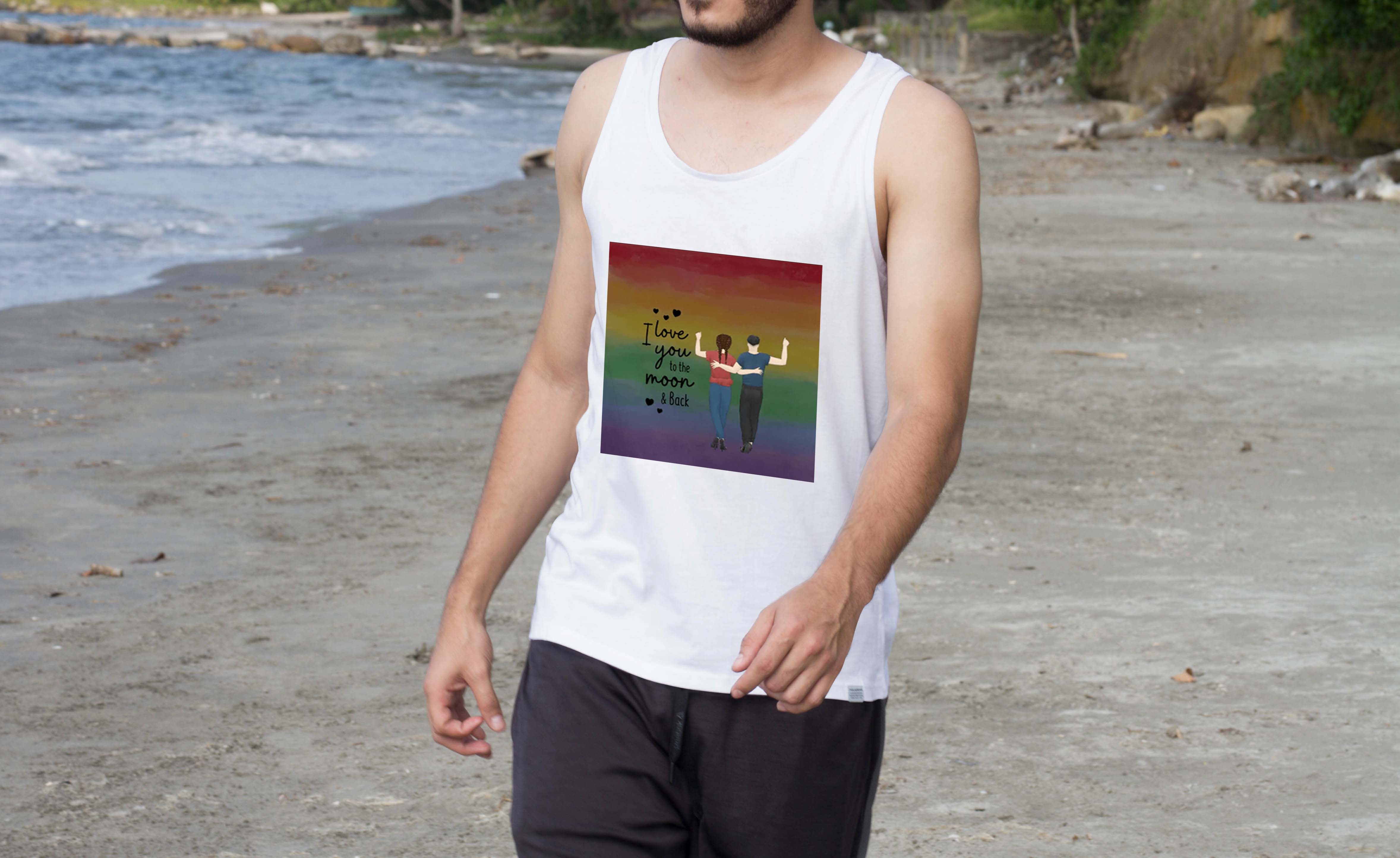 I Love you to the moon & back | Women's Flowy Scoop Muscle Tank