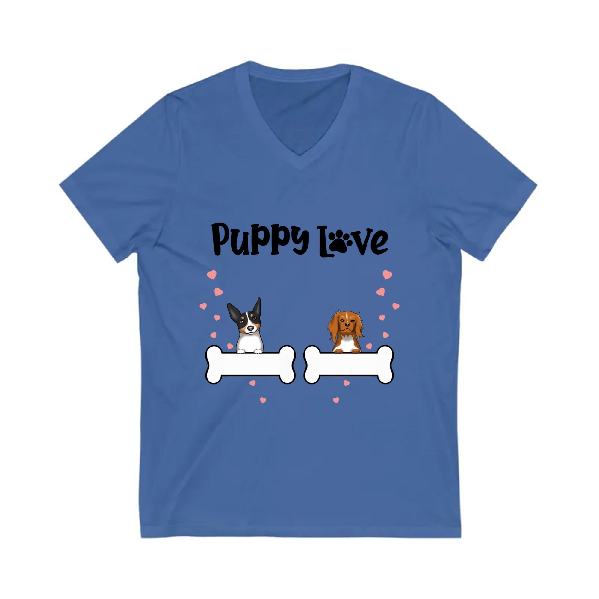 Puppy Love | Unisex Jersey Short Sleeve V-Neck Tee