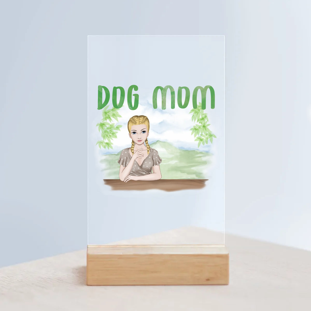 Acrylic Sign with Wooden Stand