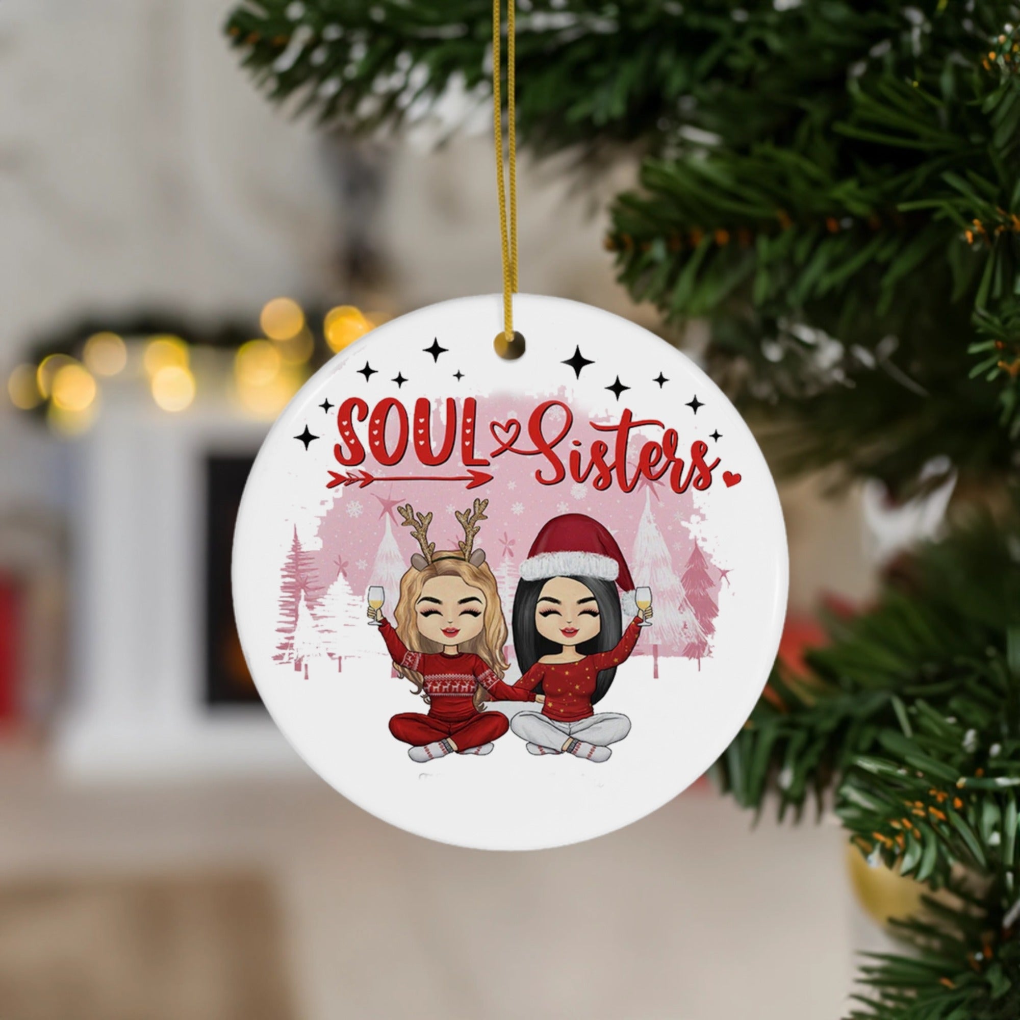 Soul Sisters Christmas | Celebrate Friendship in Style! | Ceramic Ornament