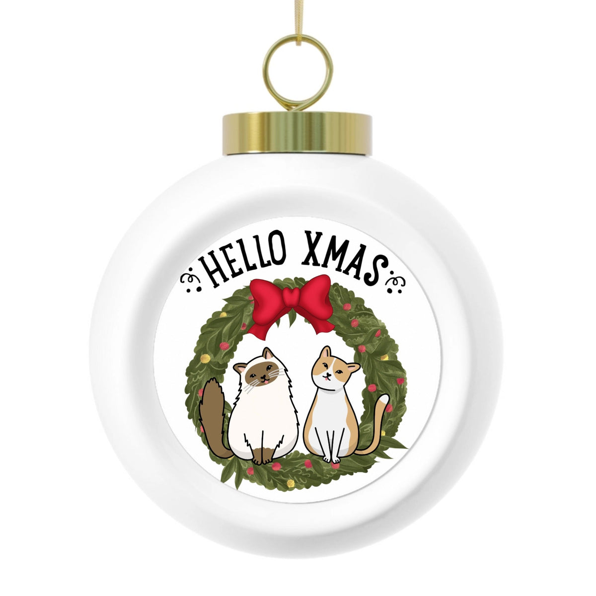 Hello XMAS - CATS | Christmas Ball Ornament