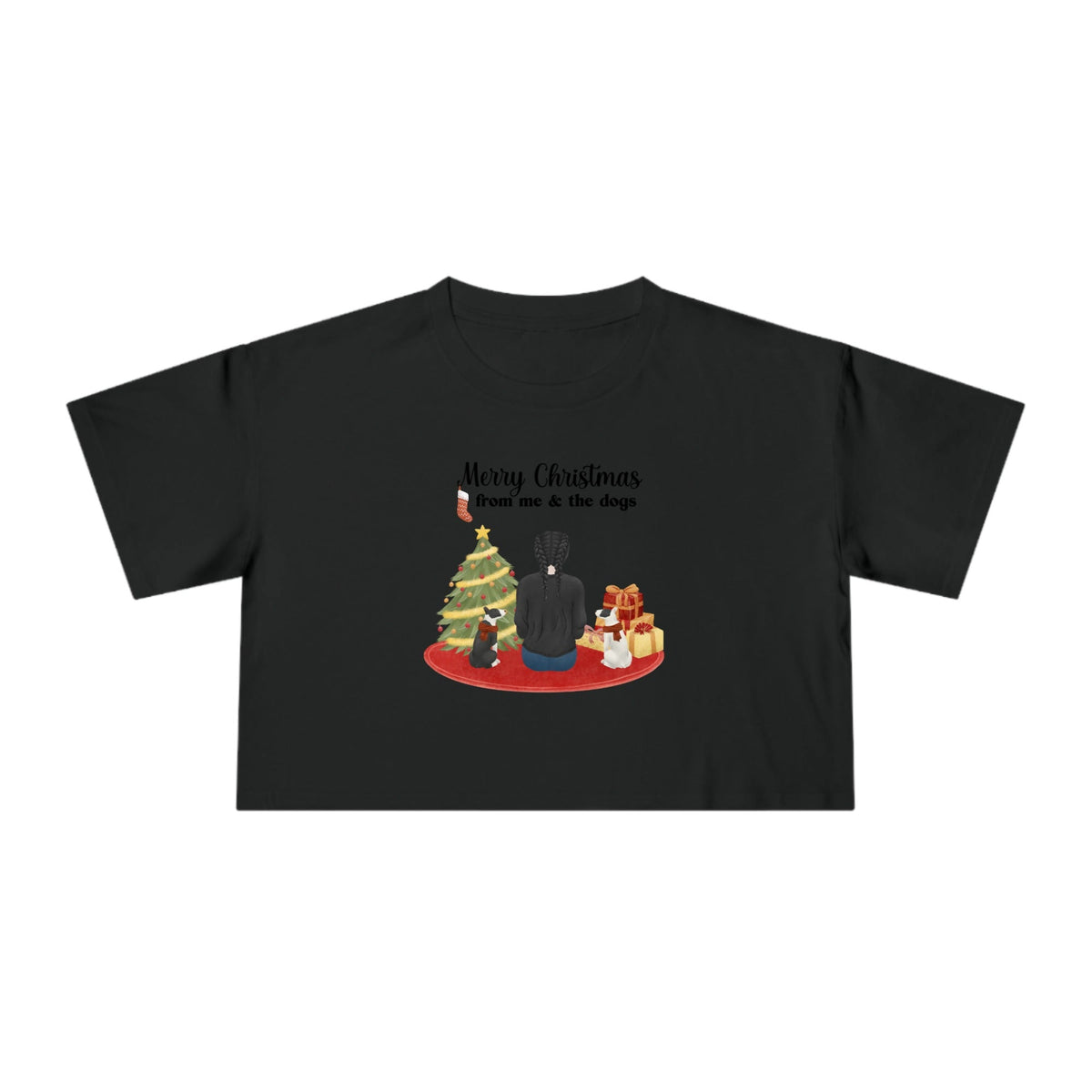 Merry Christmas from me & the dogs | Women's Crop Tee