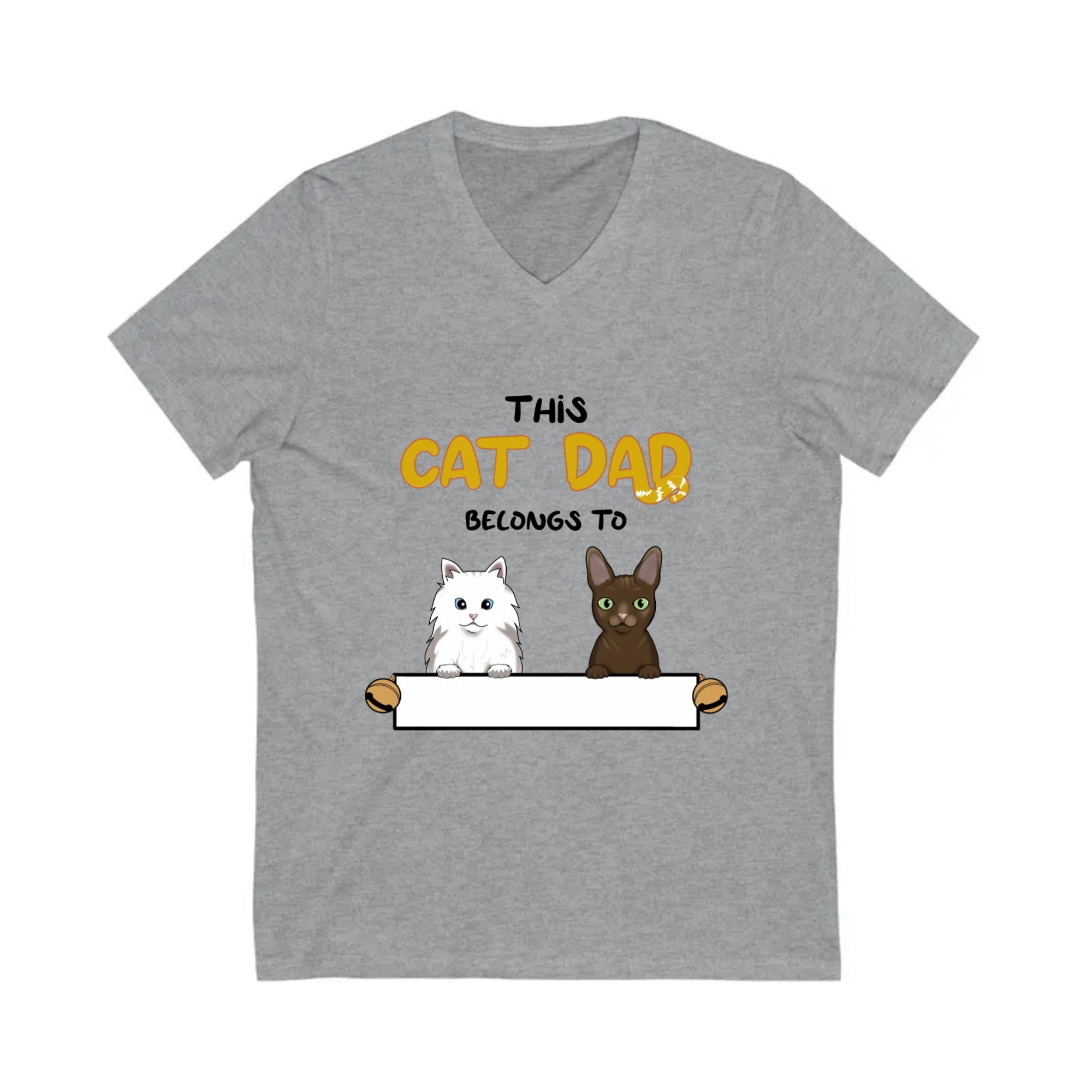 This CAT DOG Belongs to | Unisex Jersey Short Sleeve V-Neck Tee