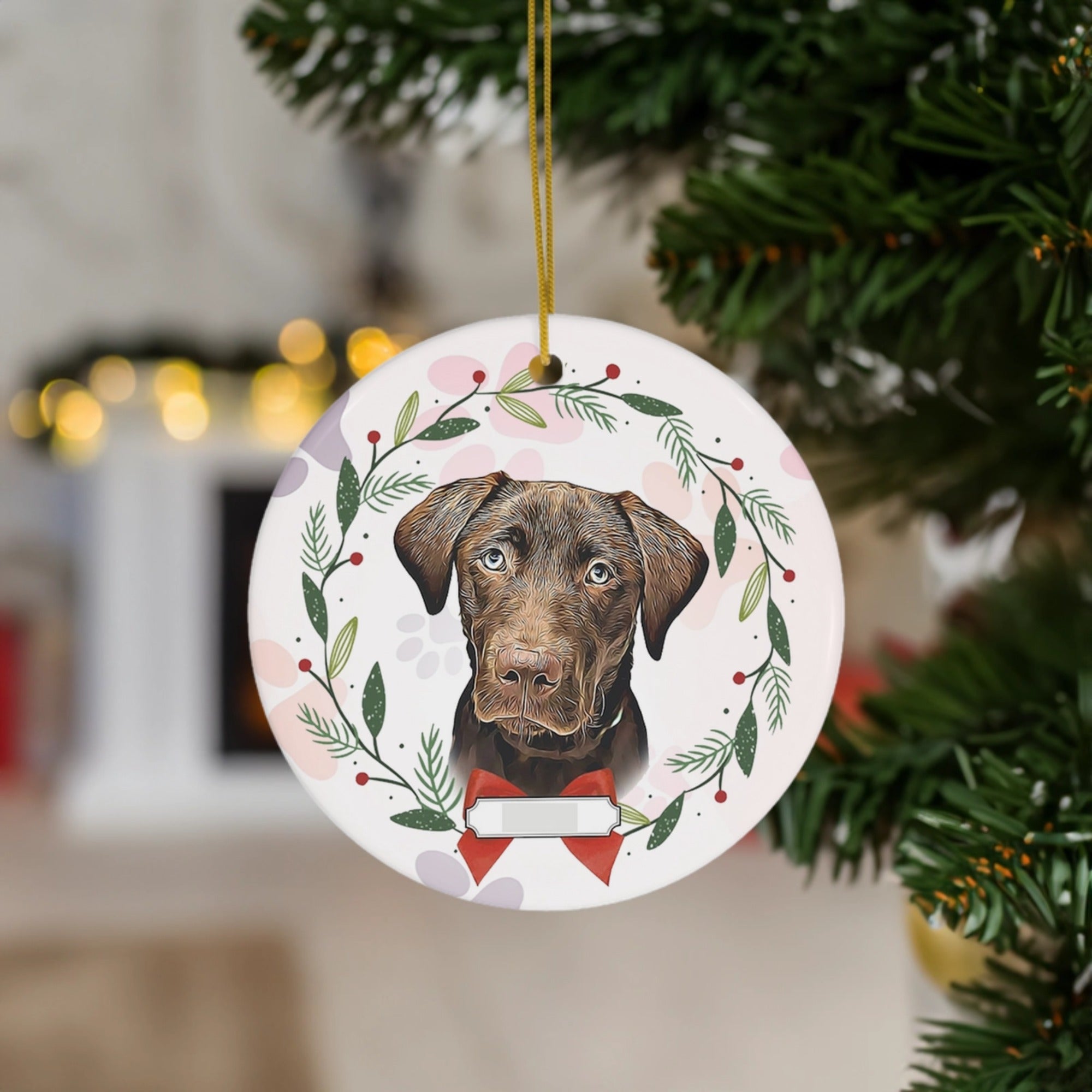 Custom Dog Christmas | Personalized Holiday Decor for Pet Lovers | Ceramic Ornament