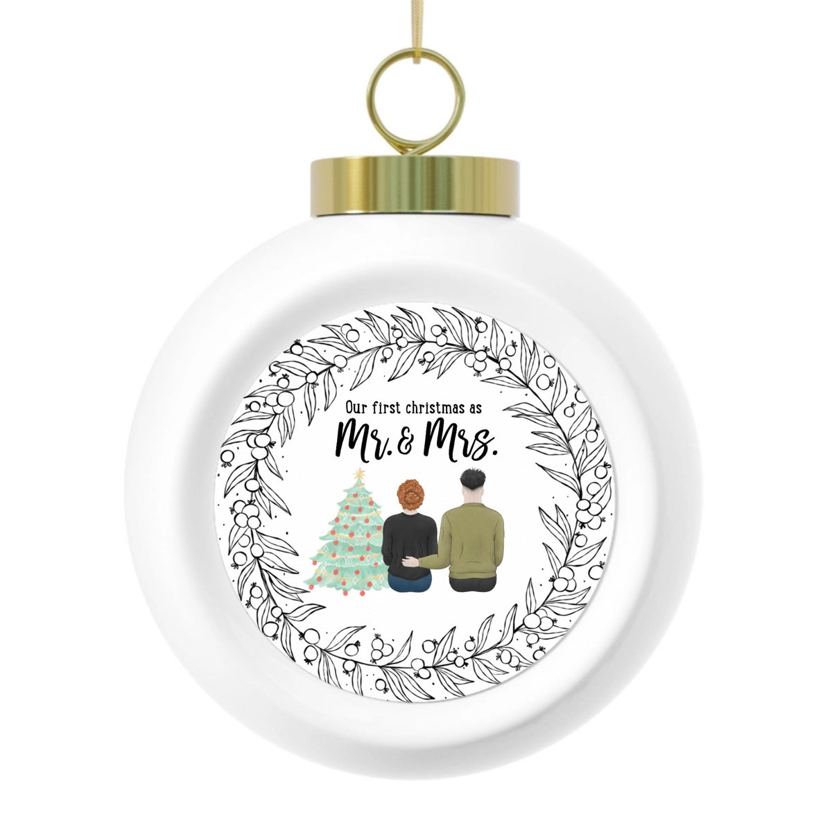 Mr. & Mrs. | Christmas Ball Ornament