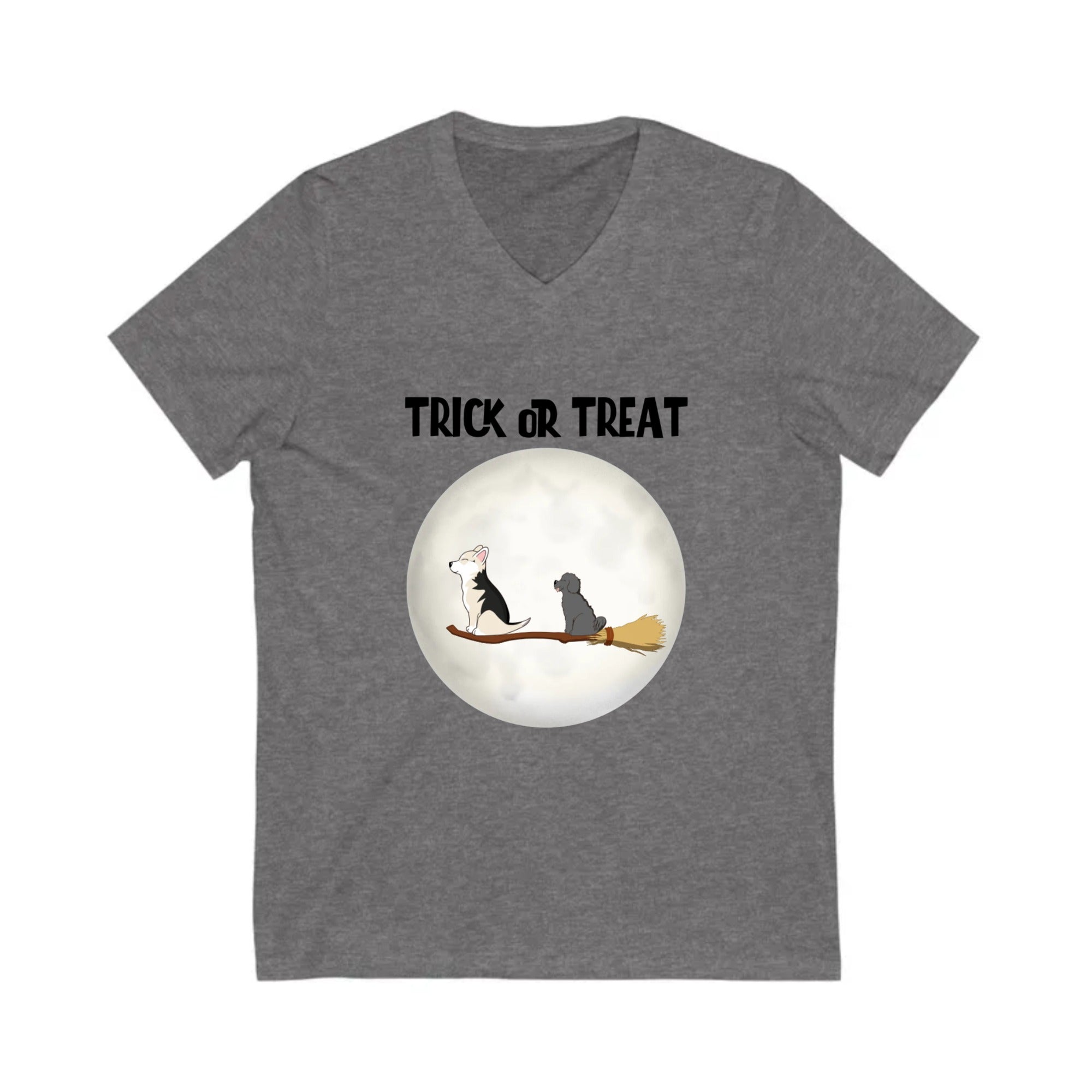 Trick or Treat | Unisex Jersey Short Sleeve V-Neck Tee