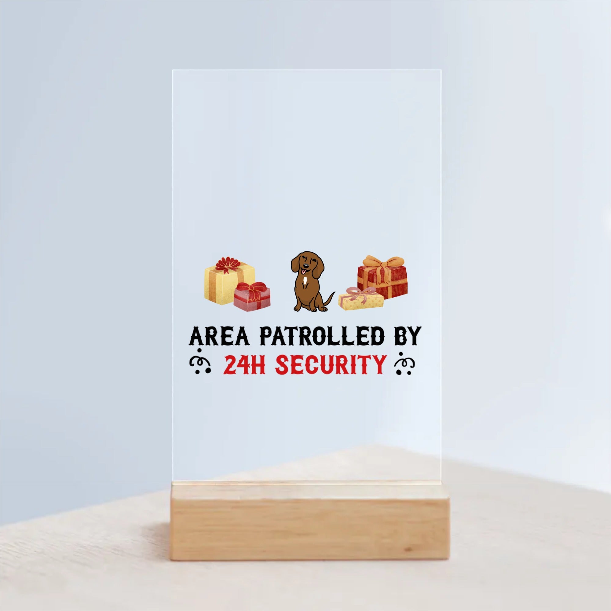 Acrylic Sign with Wooden Stand