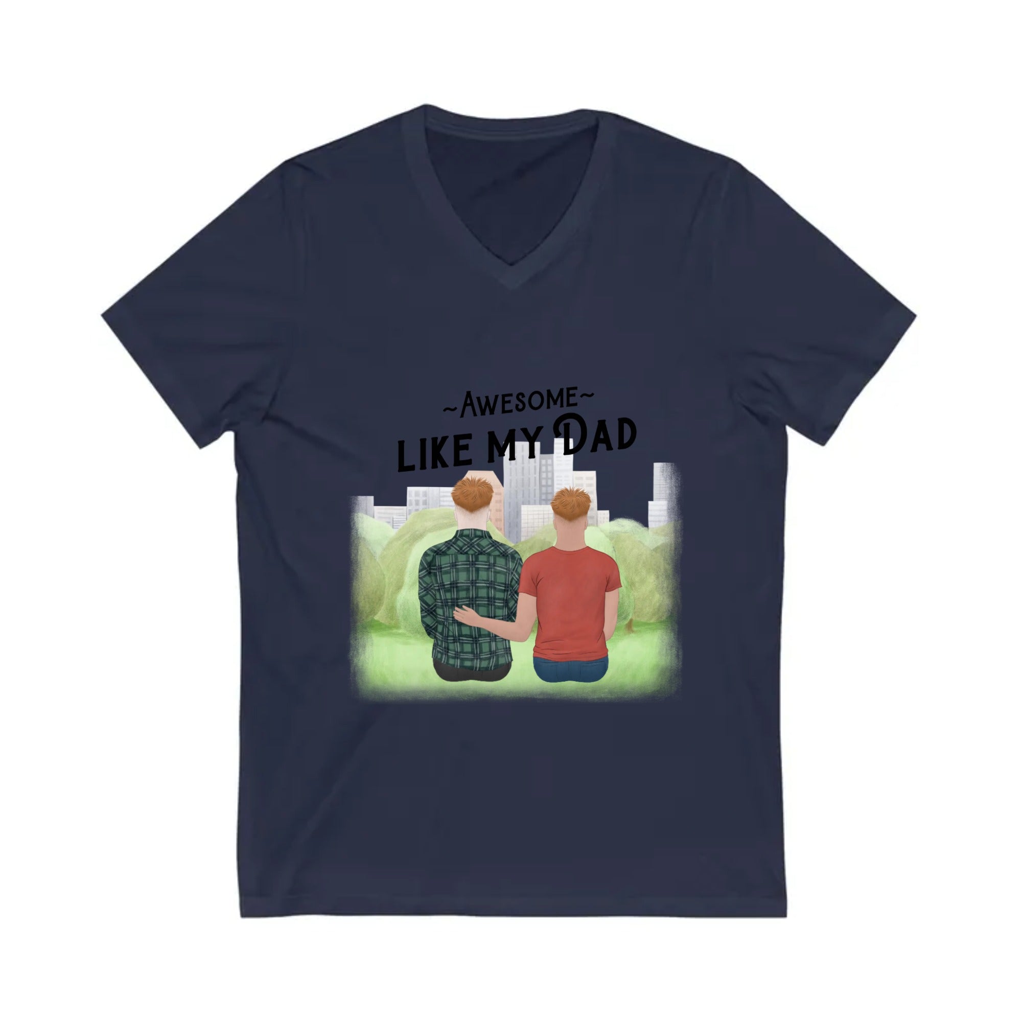 Awesome like my DAD | Unisex Jersey Short Sleeve V-Neck Tee