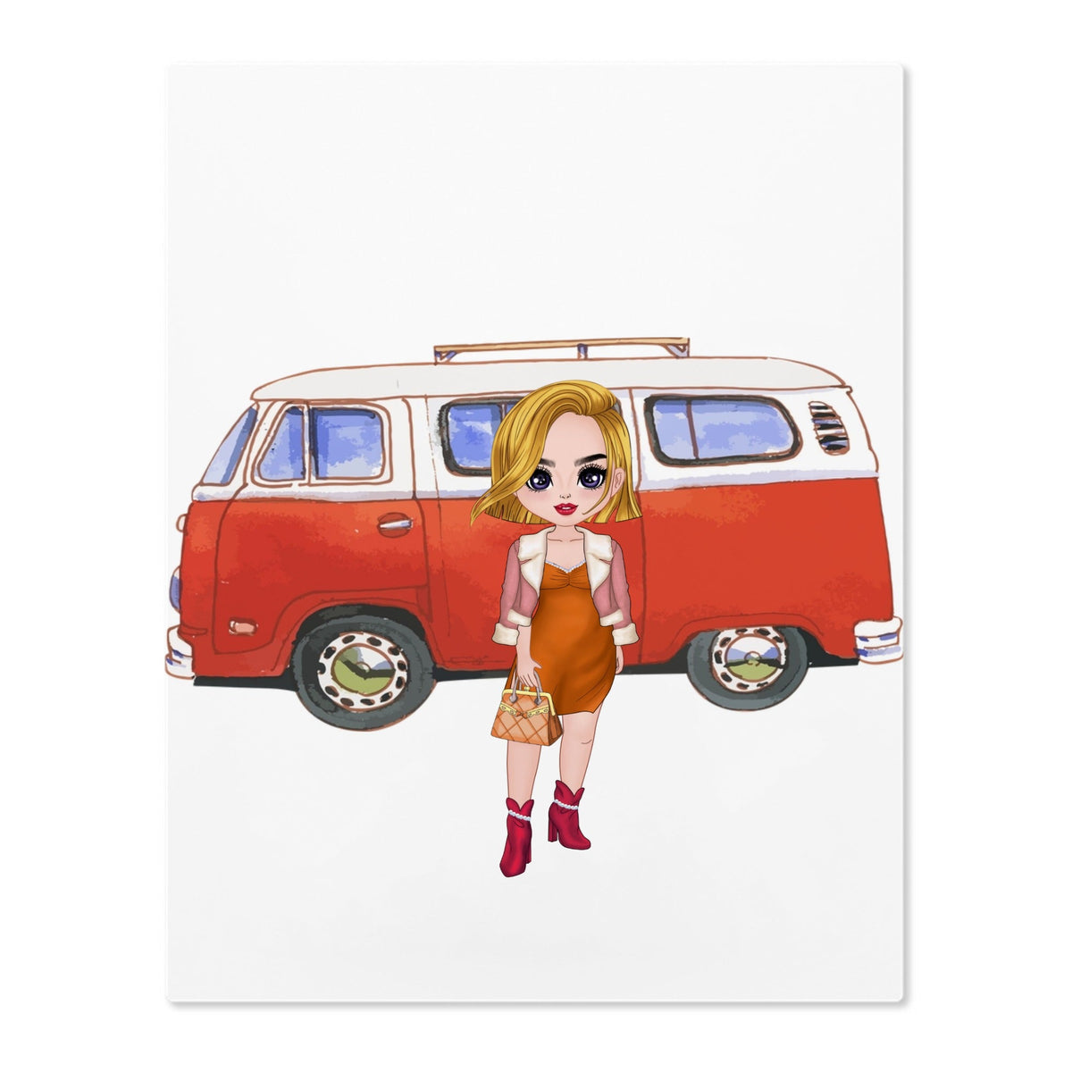 Girl with a Camper | Acrylic Prints