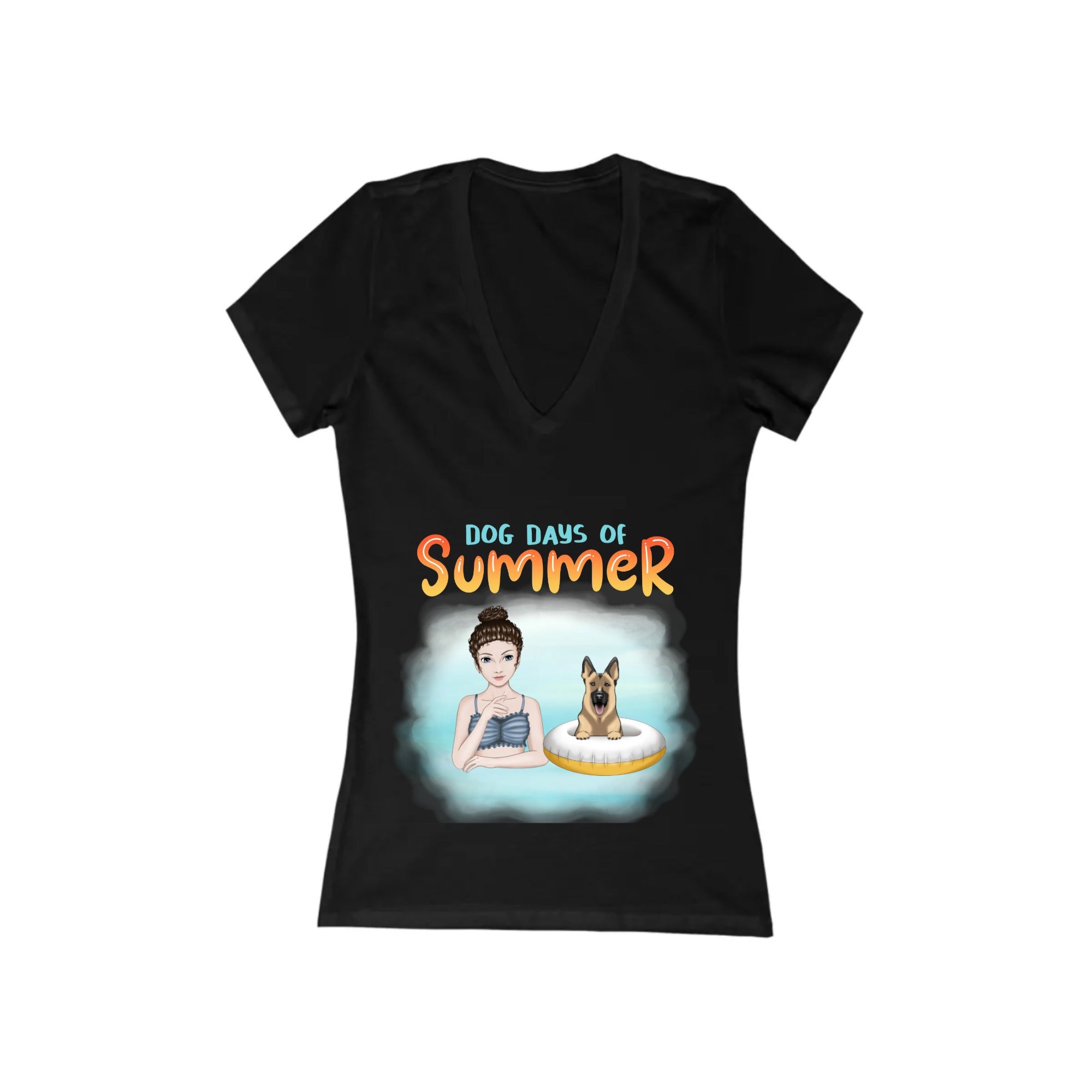 Women's Jersey Short Sleeve Deep V-Neck Tee