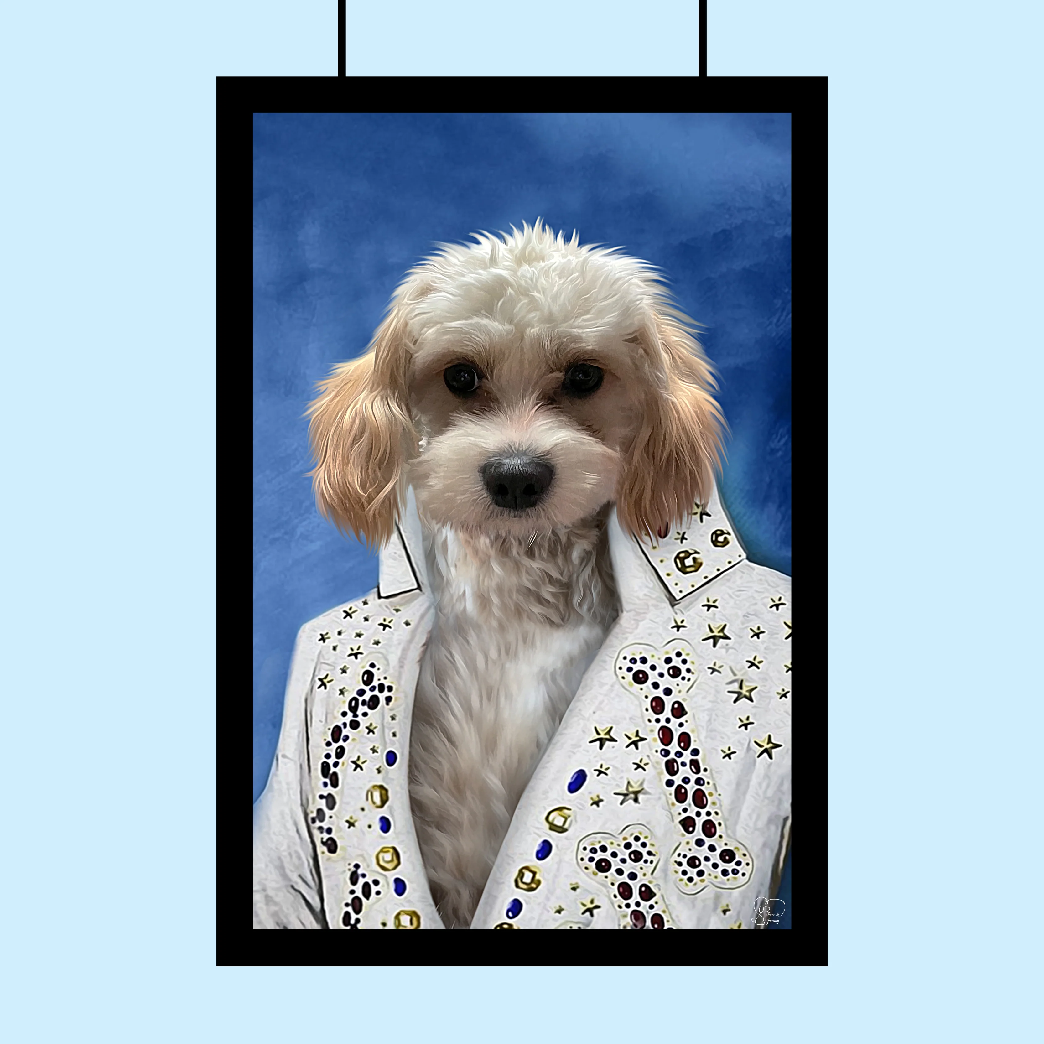 Custom Elvis Presley Pet Portrait – Personalized Rockstar Pet Art