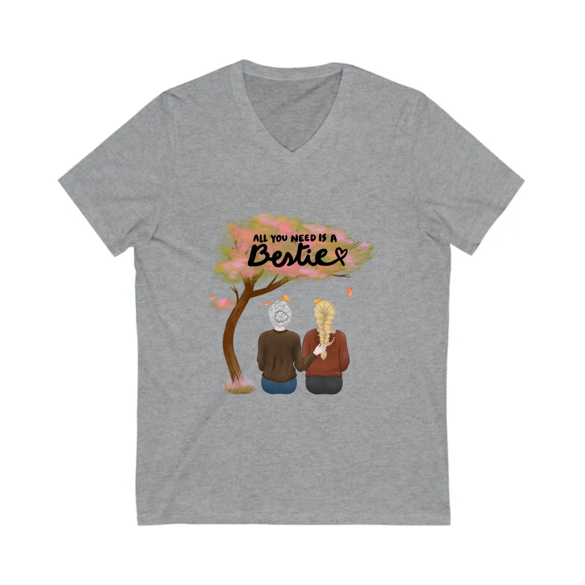 All you need is a Bestie | Unisex Jersey Short Sleeve V-Neck Tee