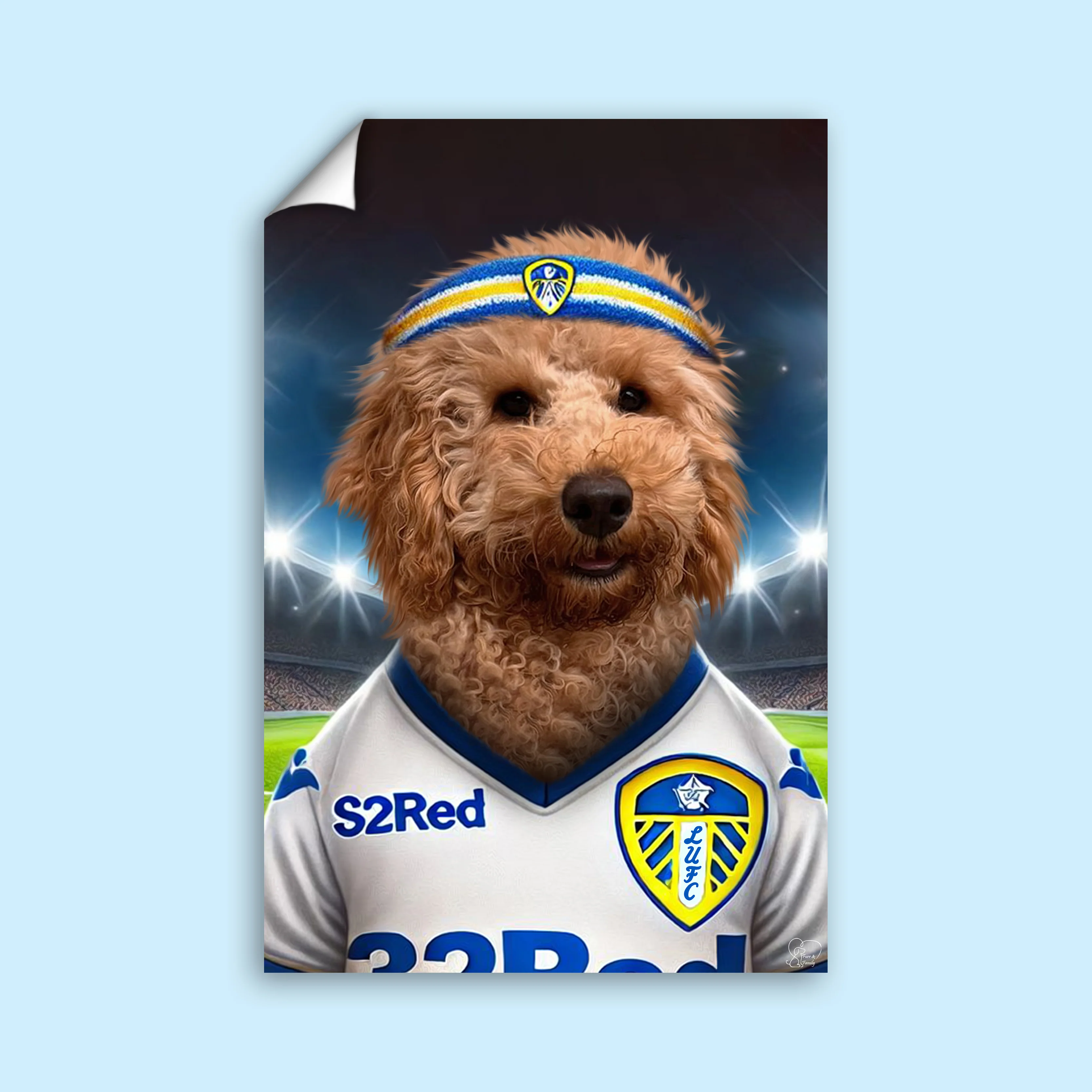 Leeds United Pet Portrait - Custom Football Fan Canvas