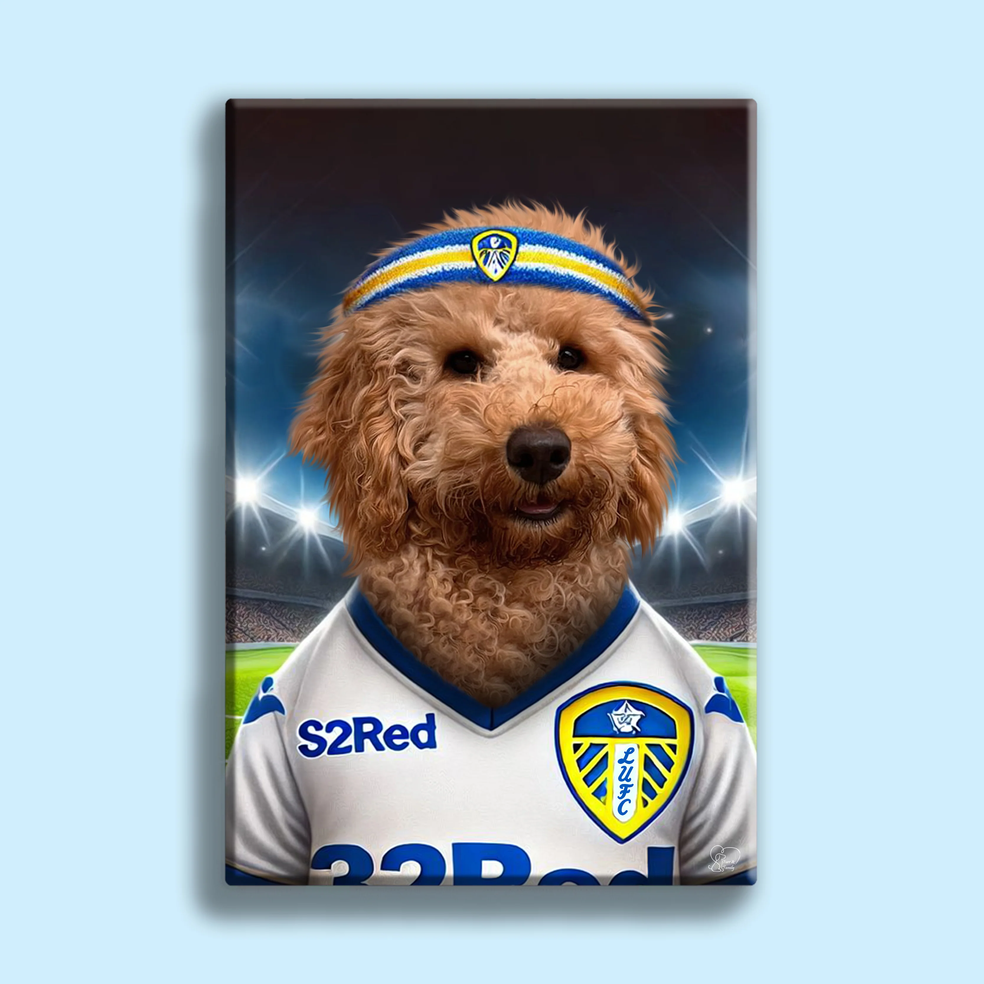 Leeds United Pet Portrait - Custom Football Fan Canvas
