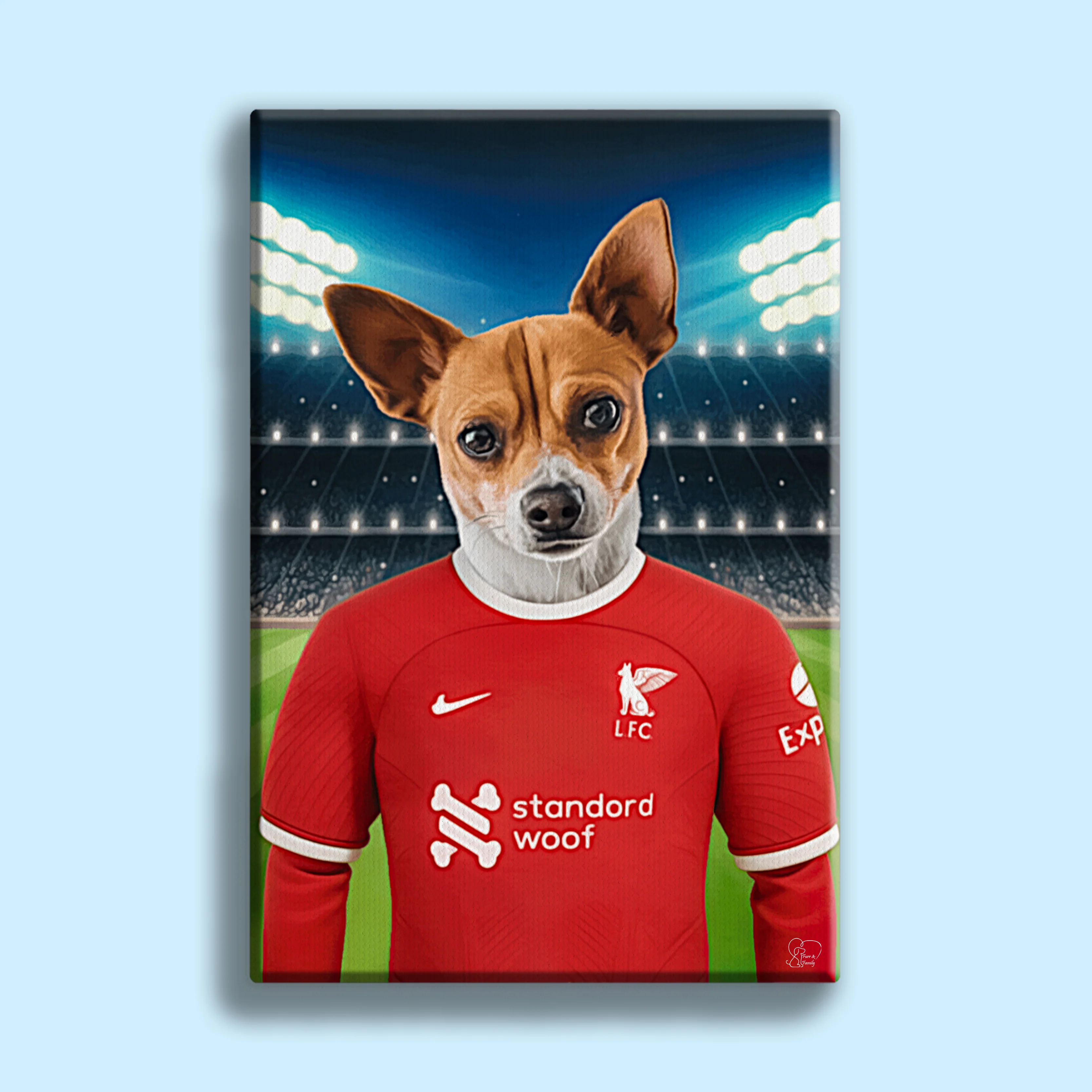 Custom Liverpool Football Pet Portrait – Personalized LFC Fan Art