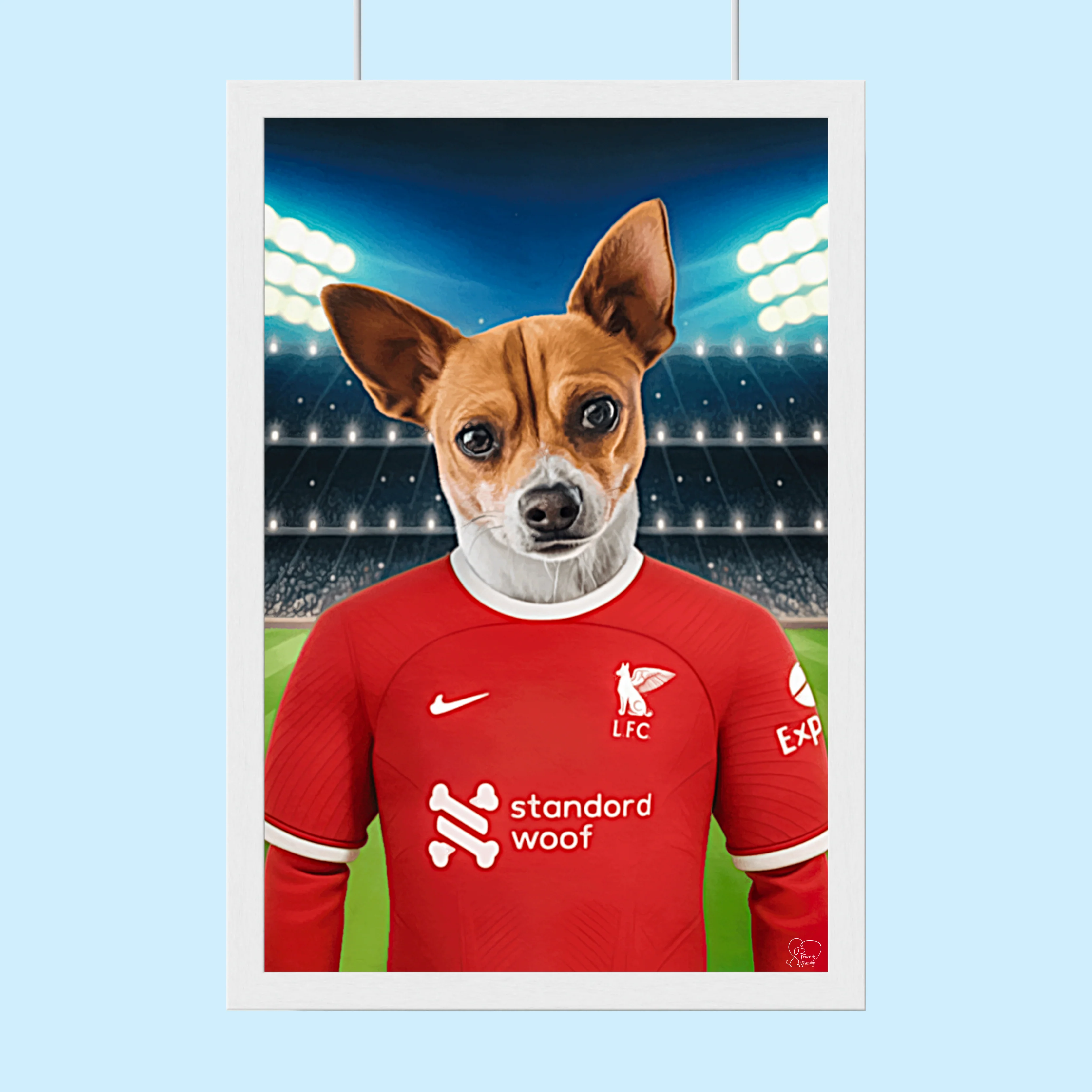 Custom Liverpool Football Pet Portrait – Personalized LFC Fan Art