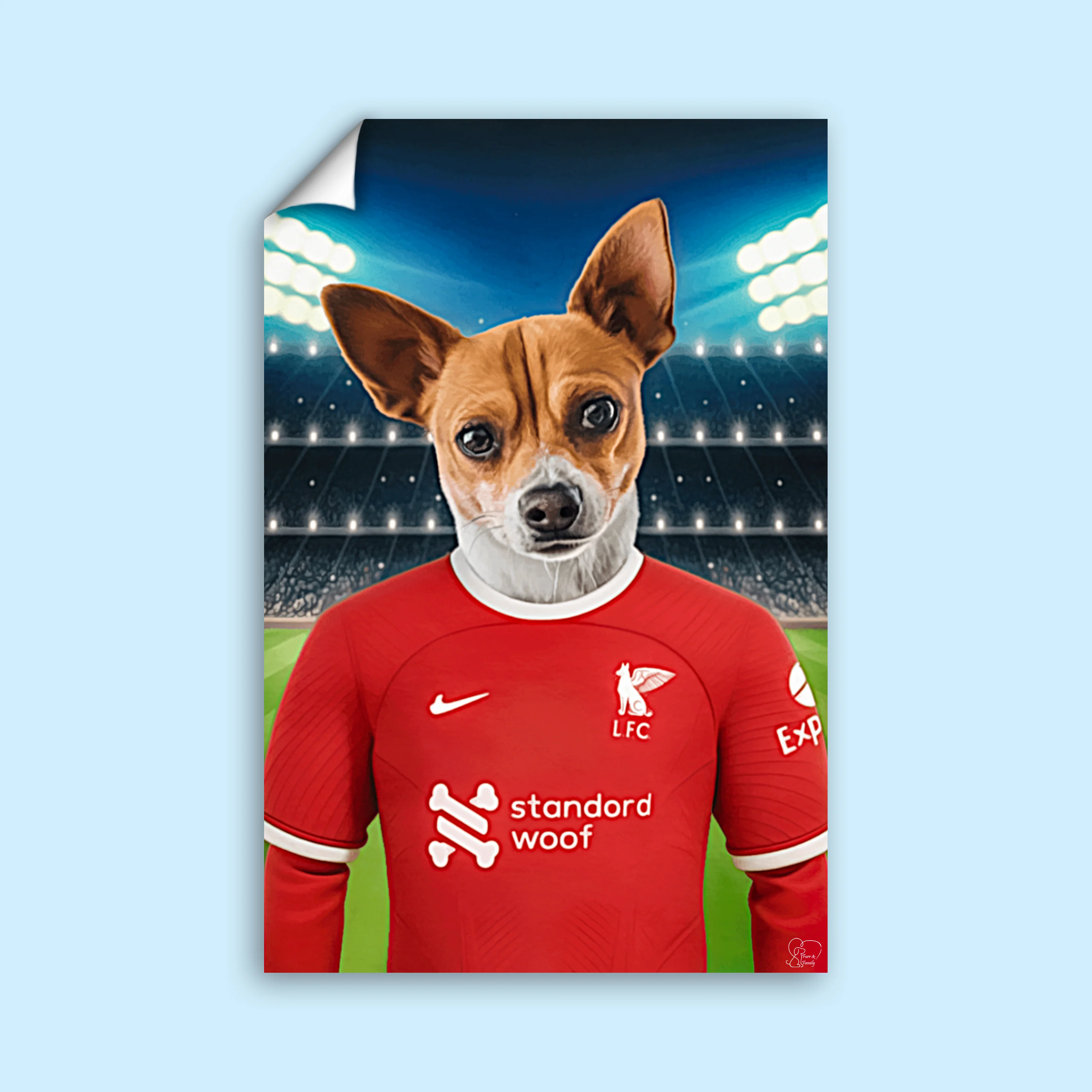 Custom Liverpool Football Pet Portrait – Personalized LFC Fan Art