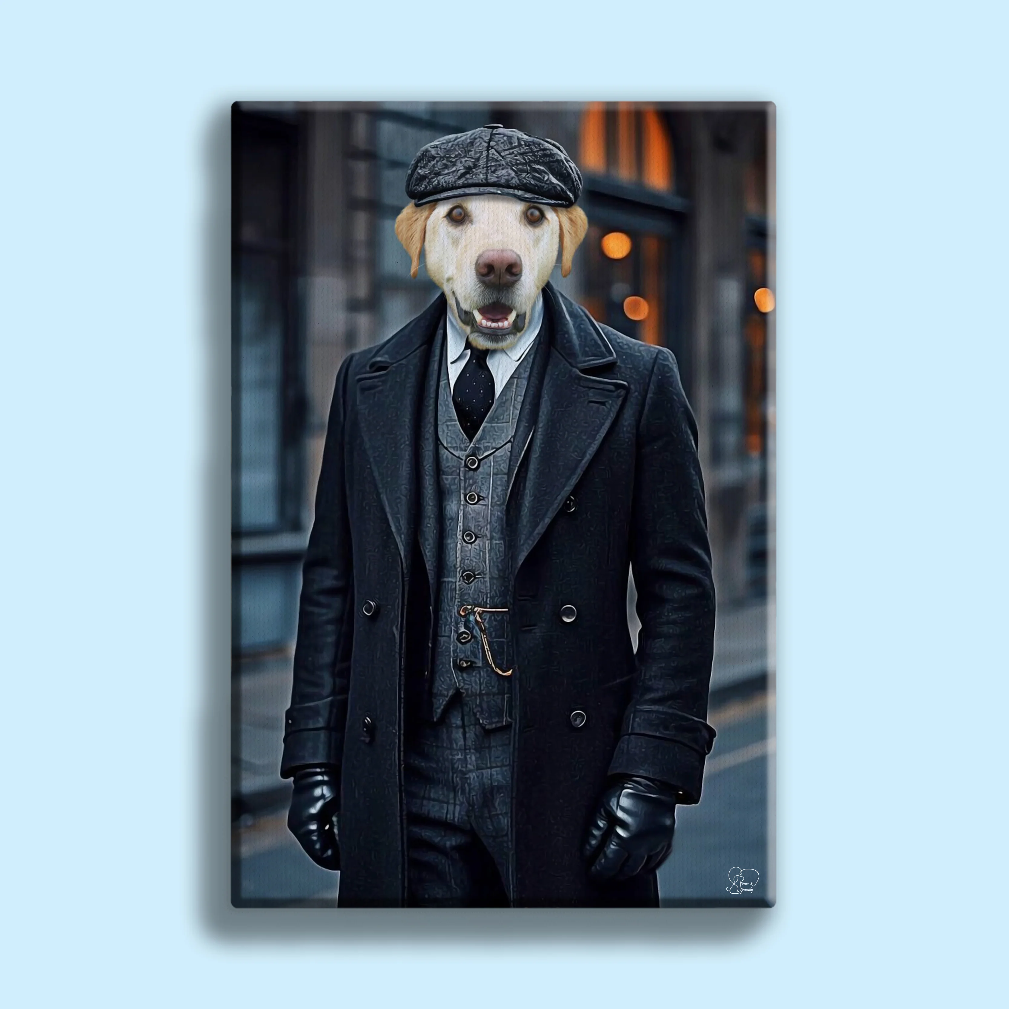 Vintage Gangster Peaky Blinder Pet Portrait