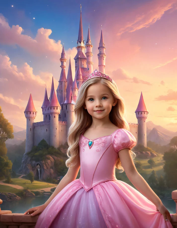 Personalized Princess Portrait Pink