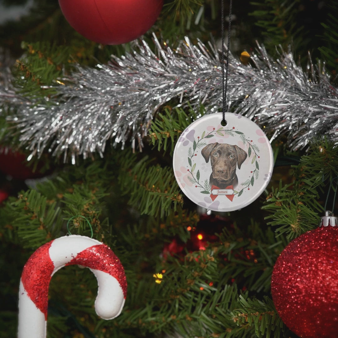 Custom Dog Christmas | Personalized Holiday Decor for Pet Lovers | Ceramic Ornament