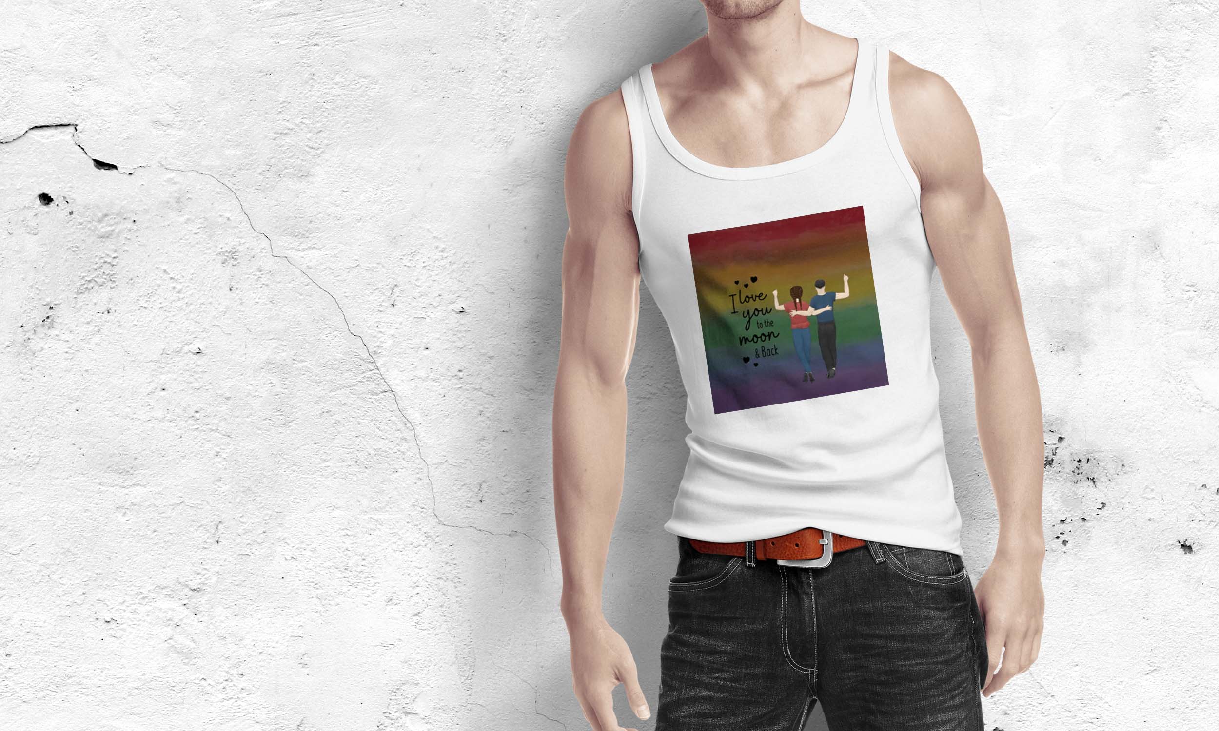 I Love you to the moon & back | Women's Flowy Scoop Muscle Tank